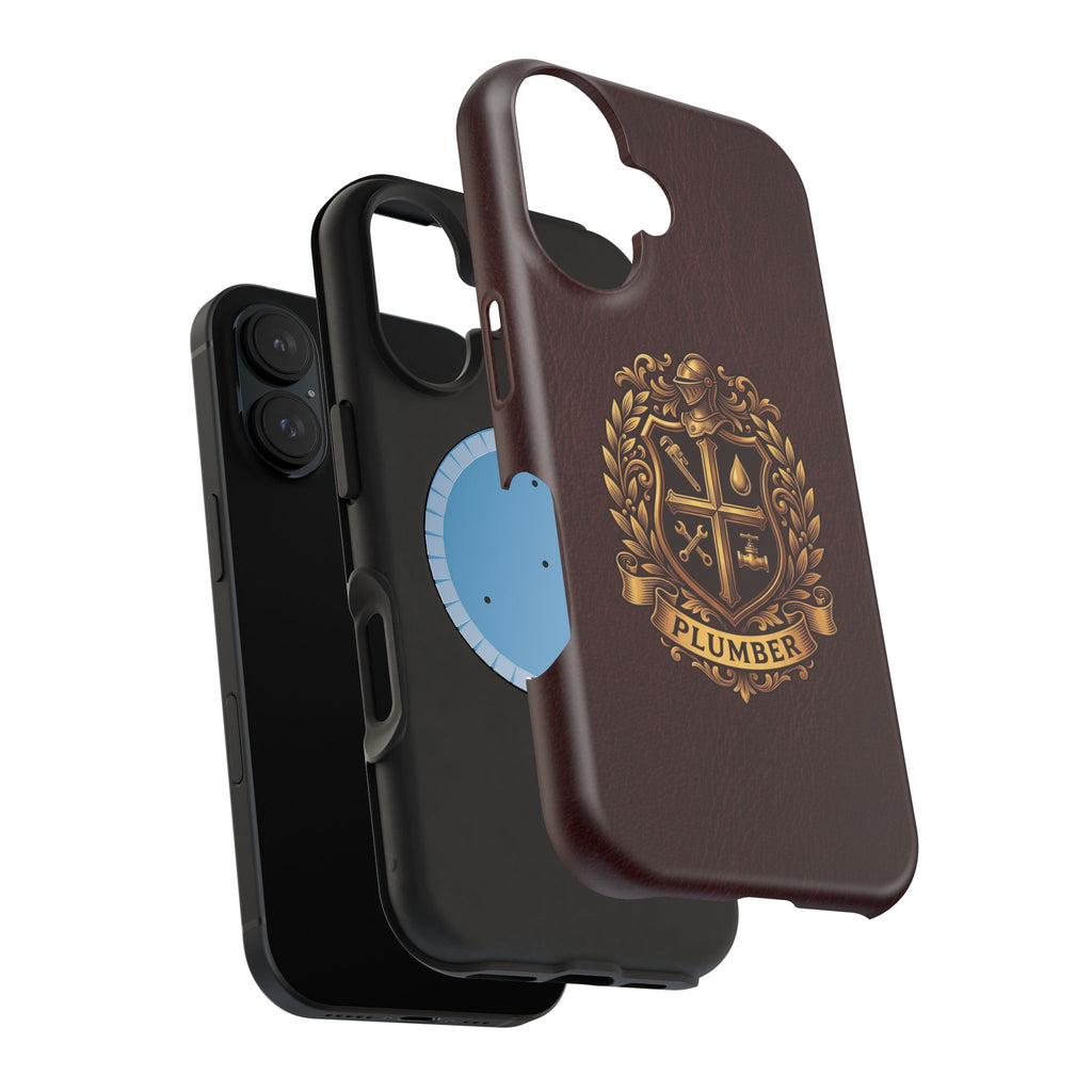 Plumber Crest Phone Case — Heraldic Shield Design Wireless Charging Cover