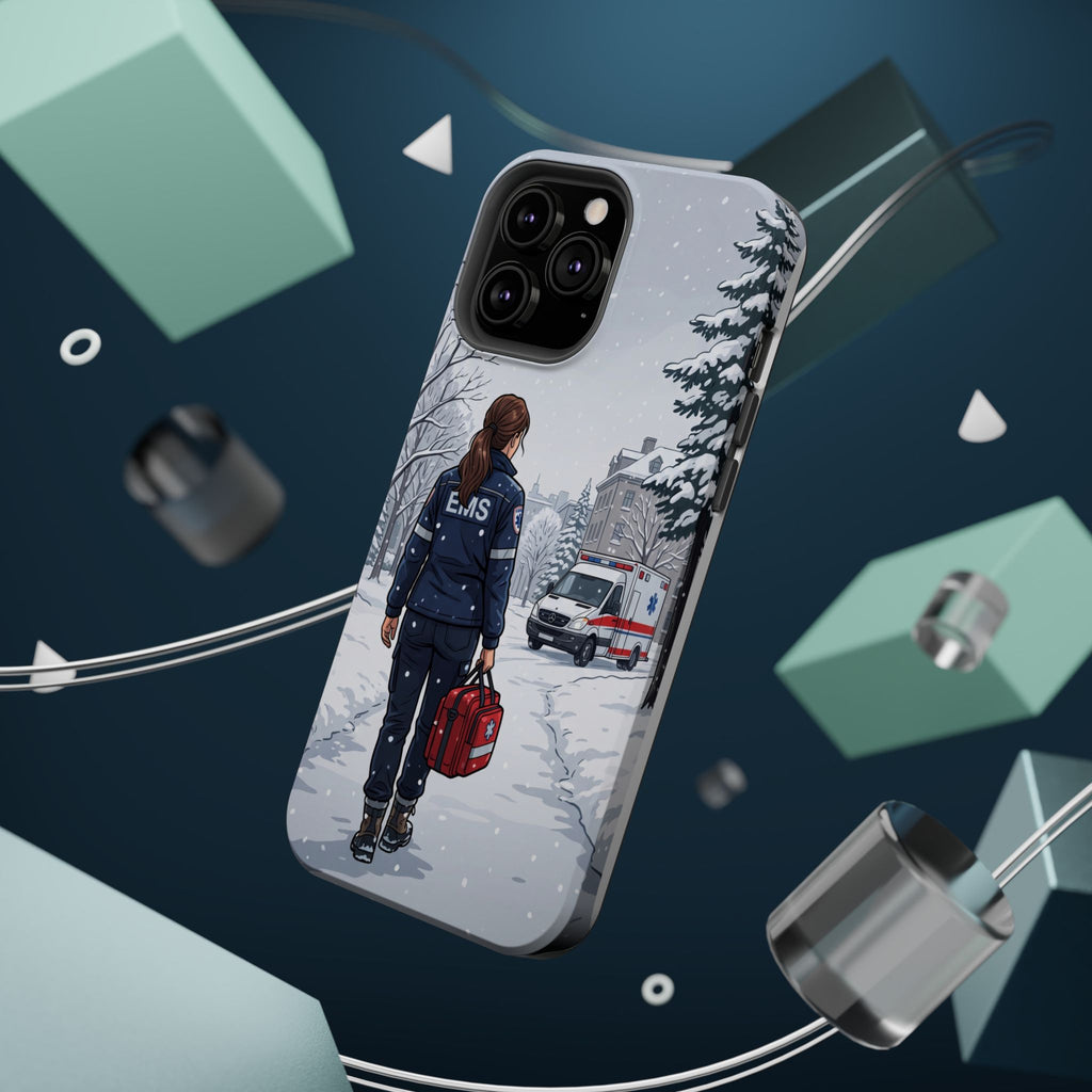 Paramedic/EMT Winter Phone Case — Magnetic Wireless Charging Cover
