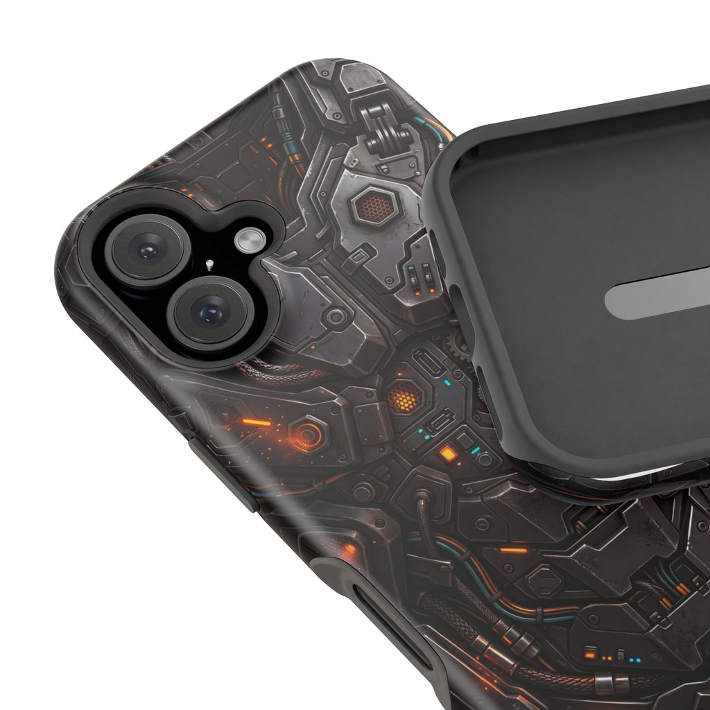 Mech Armor Phone Case — Industrial Circuit Wireless Charging Cover