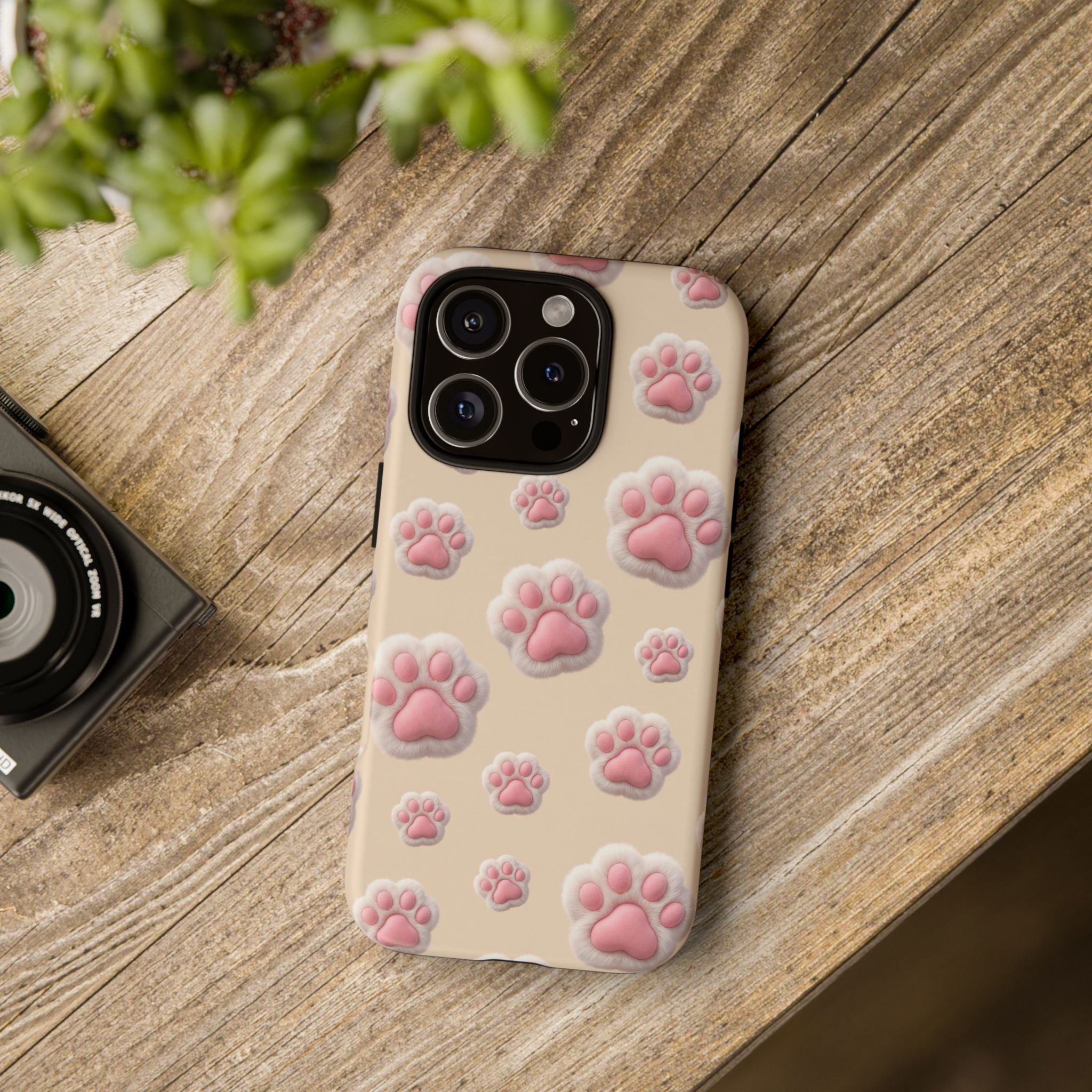 Golden Retriever Paw Print Phone Case | Cute Pink Paw Pattern for Dog Lovers | iPhone & Samsung