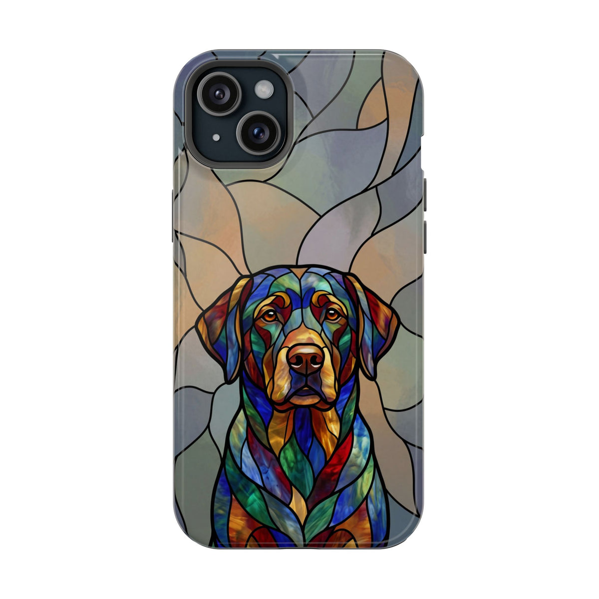 Stained Glass Labrador Phone Case — Tough Magnetic Case with Wireless Charging