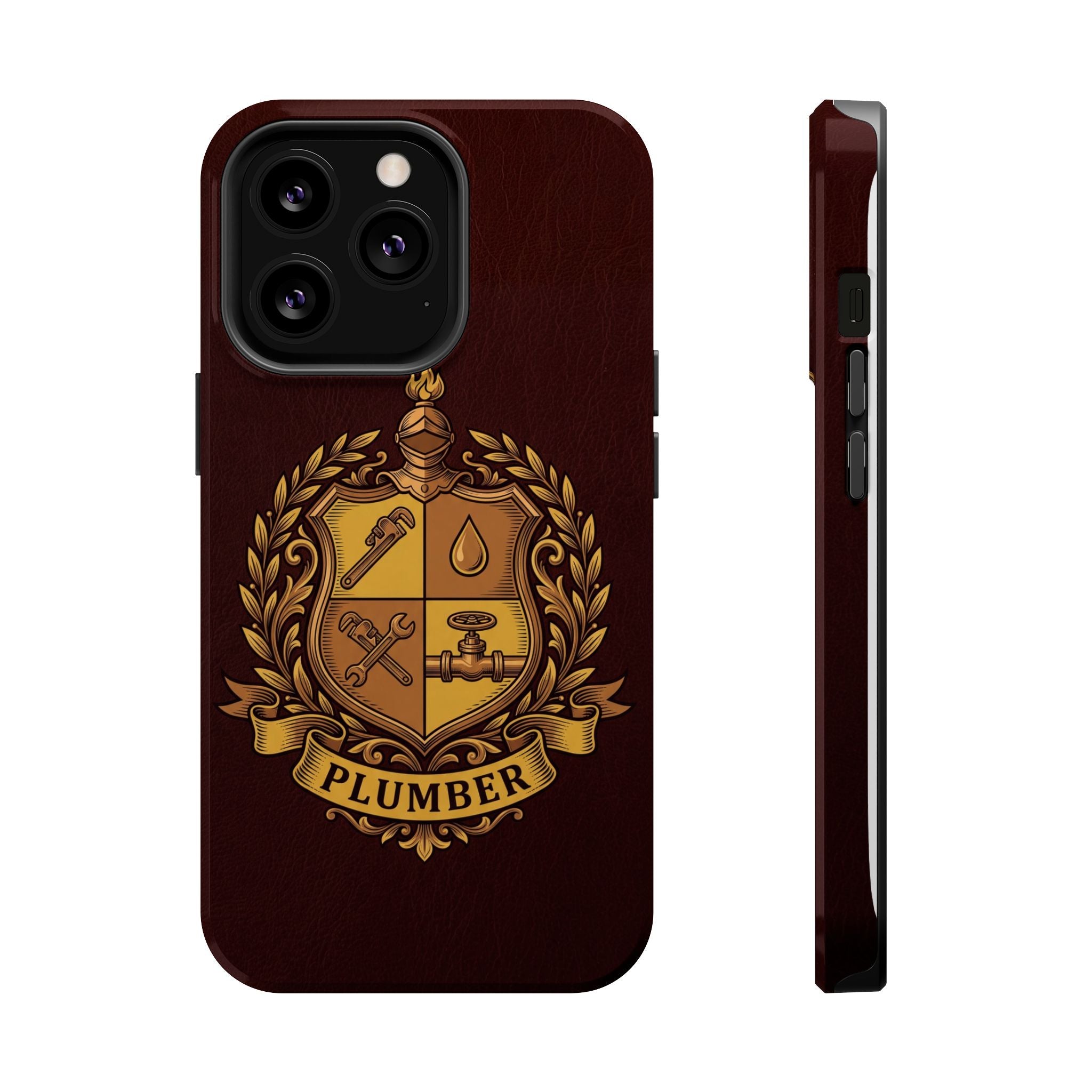 Plumber Crest Phone Case — Heraldic Shield Wireless Charging Cover