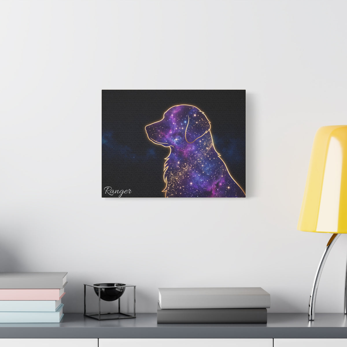 Golden Retriever Personalized Canvas | Galaxy Silhouette Wall Art
