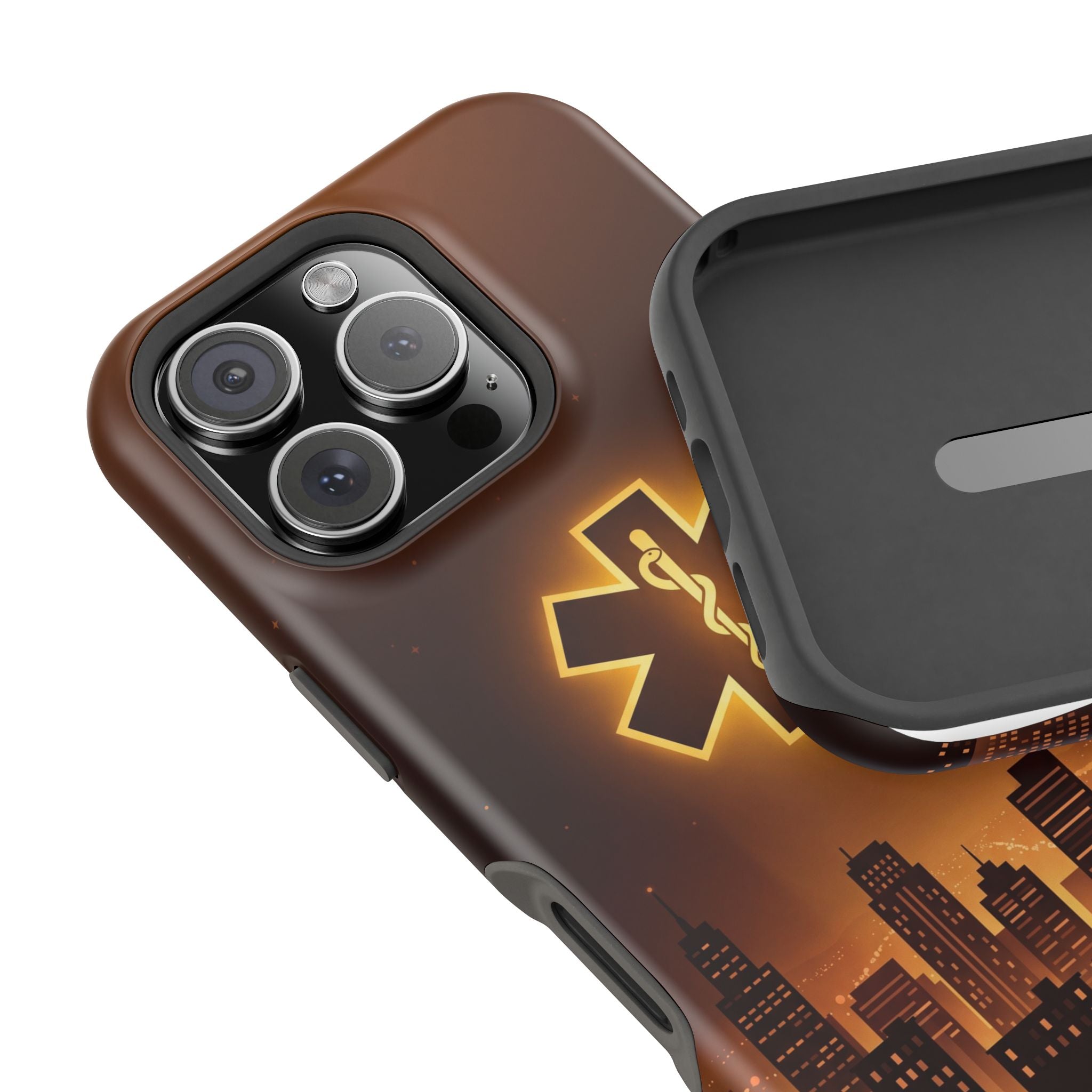 Paramedic/EMT Skyline Phone Case — Magnetic Wireless Charging Cover