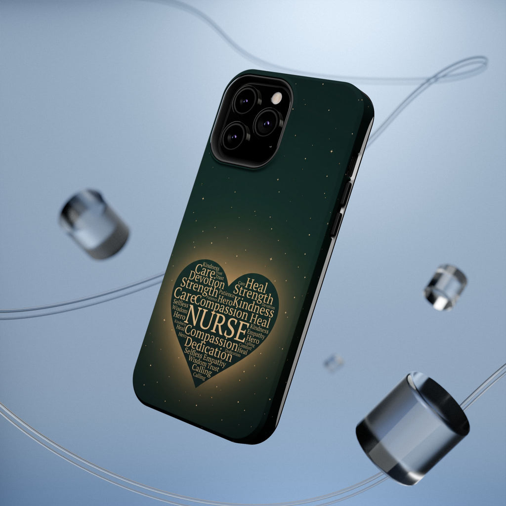Nurse Heart Word and Art Phone Case — Impact-Resistant Wireless Charging Cover