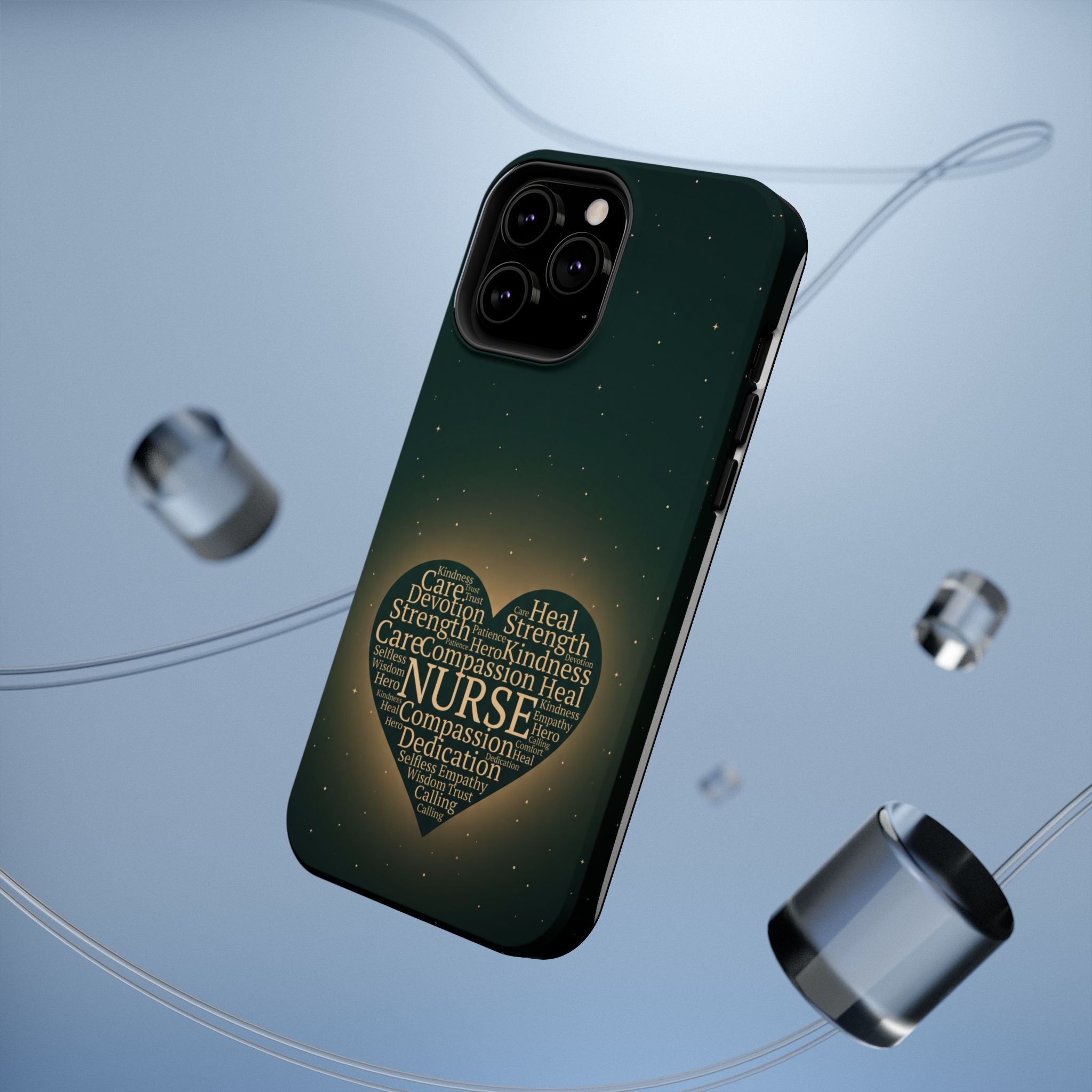 Nurse Heart Word and Art Phone Case — Impact-Resistant Wireless Charging Cover