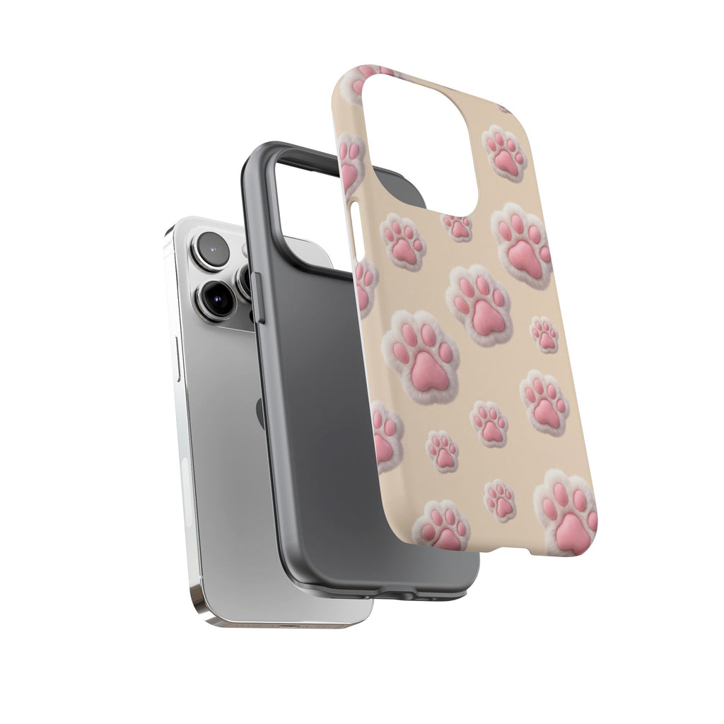 Golden Retriever Paw Print Phone Case | Cute Pink Paw Pattern for Dog Lovers | iPhone & Samsung