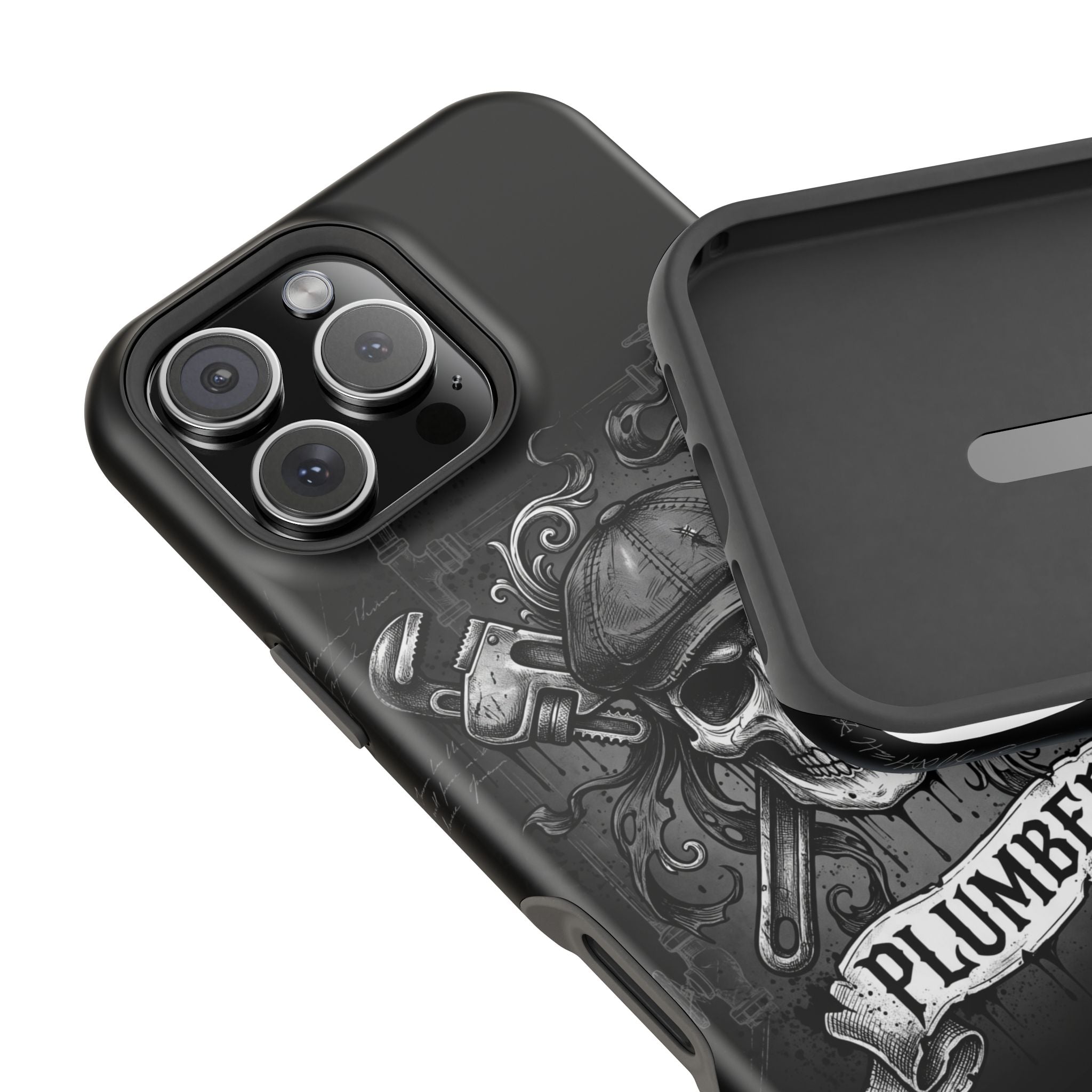Skull & Wrenches Plumber Phone Case — Wireless Charging Cover
