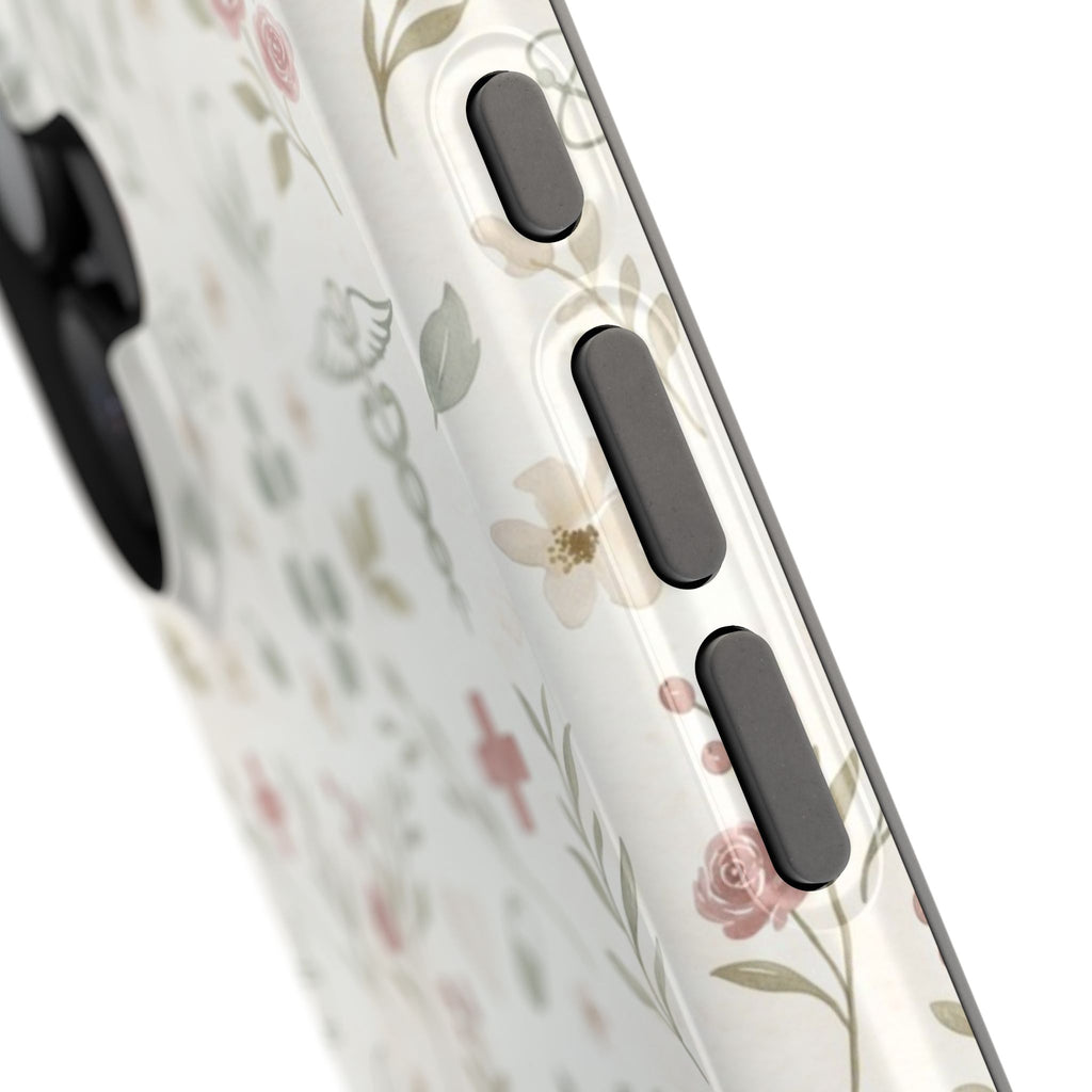Floral Nurse Phone Case — Impact-Resistant Wireless Charging Cover