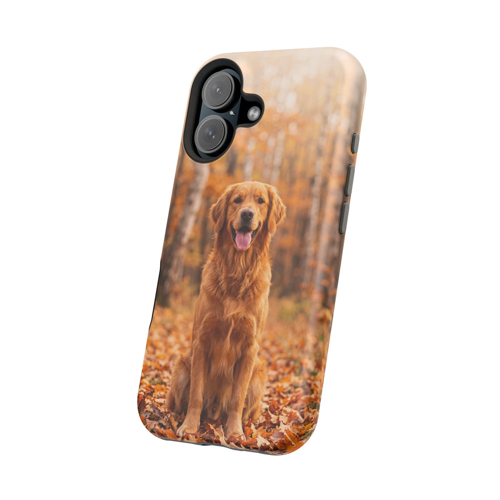 Autumn Golden Retriever Phone Case — Impact-Resistant Wireless Charging Cover