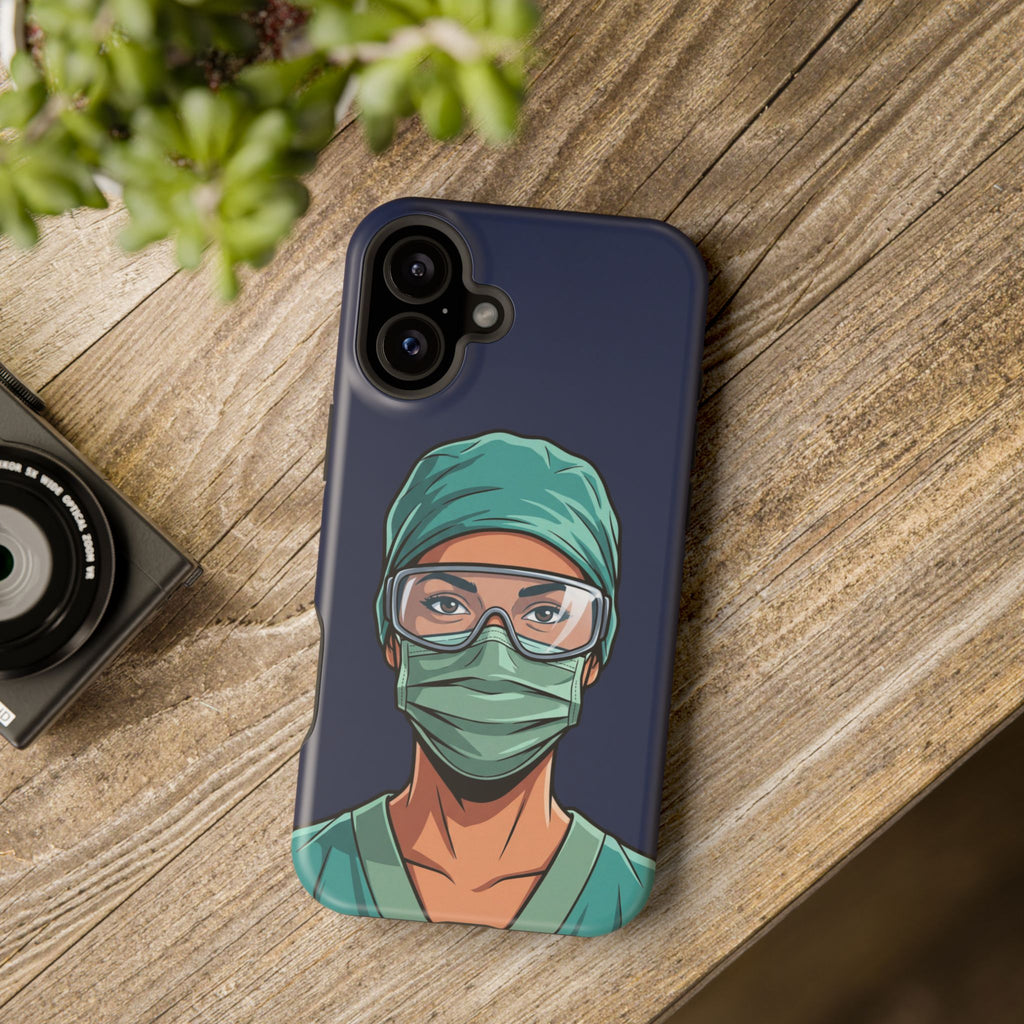 Bold Nurse Portrait Phone Case — Magnetic Wireless Charging Cover