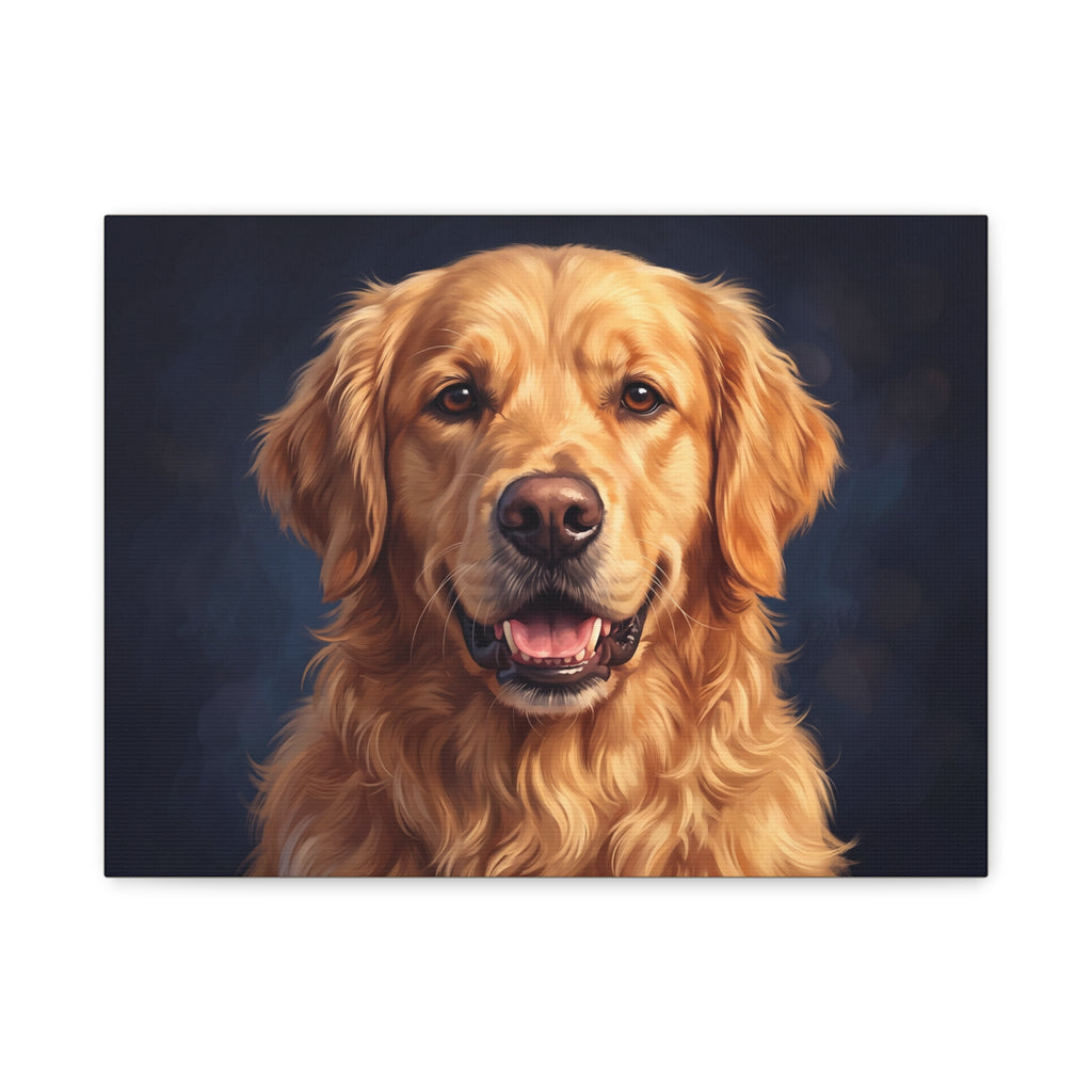 Golden Retriever Portrait Matte Canvas Wall Art