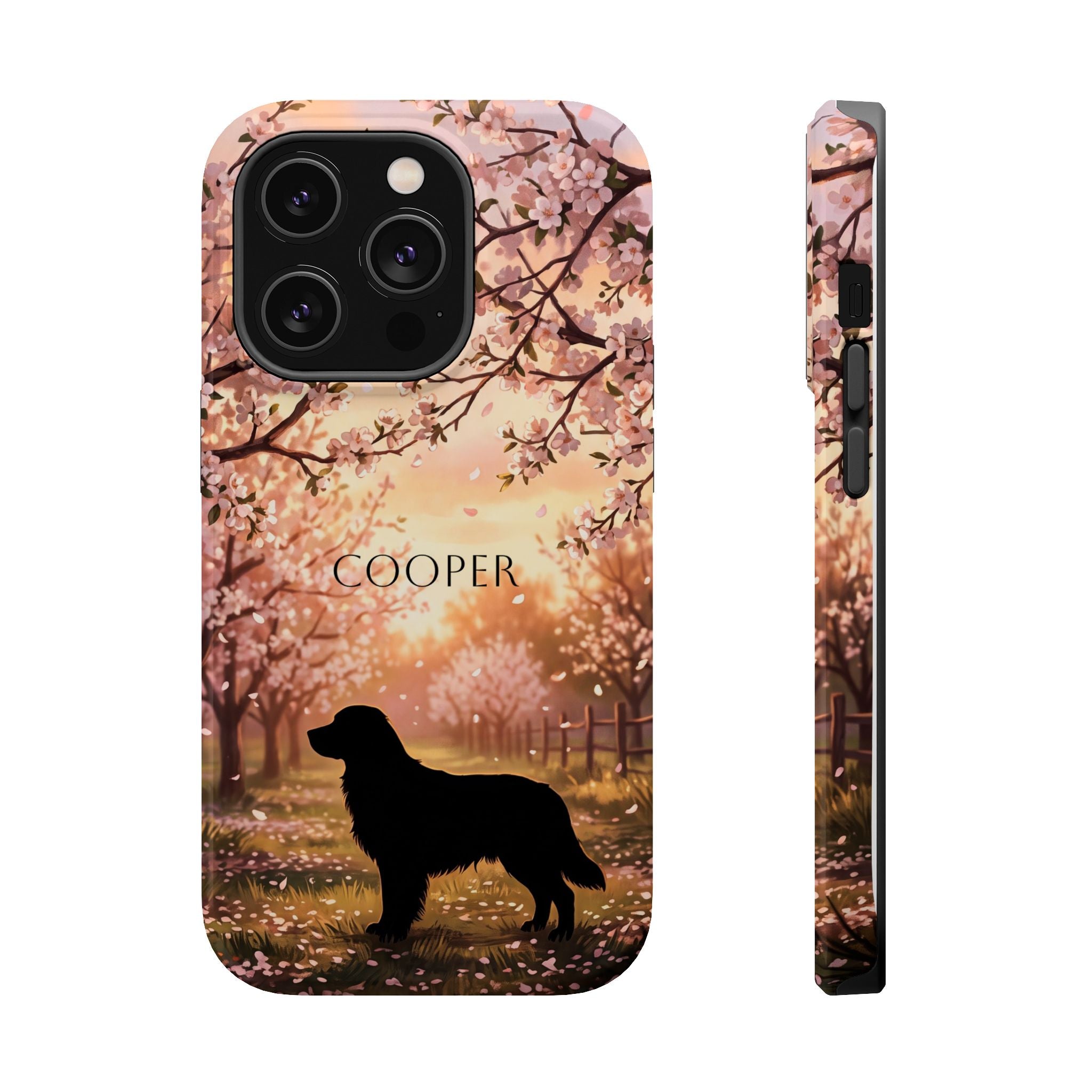 Personalized Golden Retriever Autumn Forest Phone Case — Wireless Charging Cover