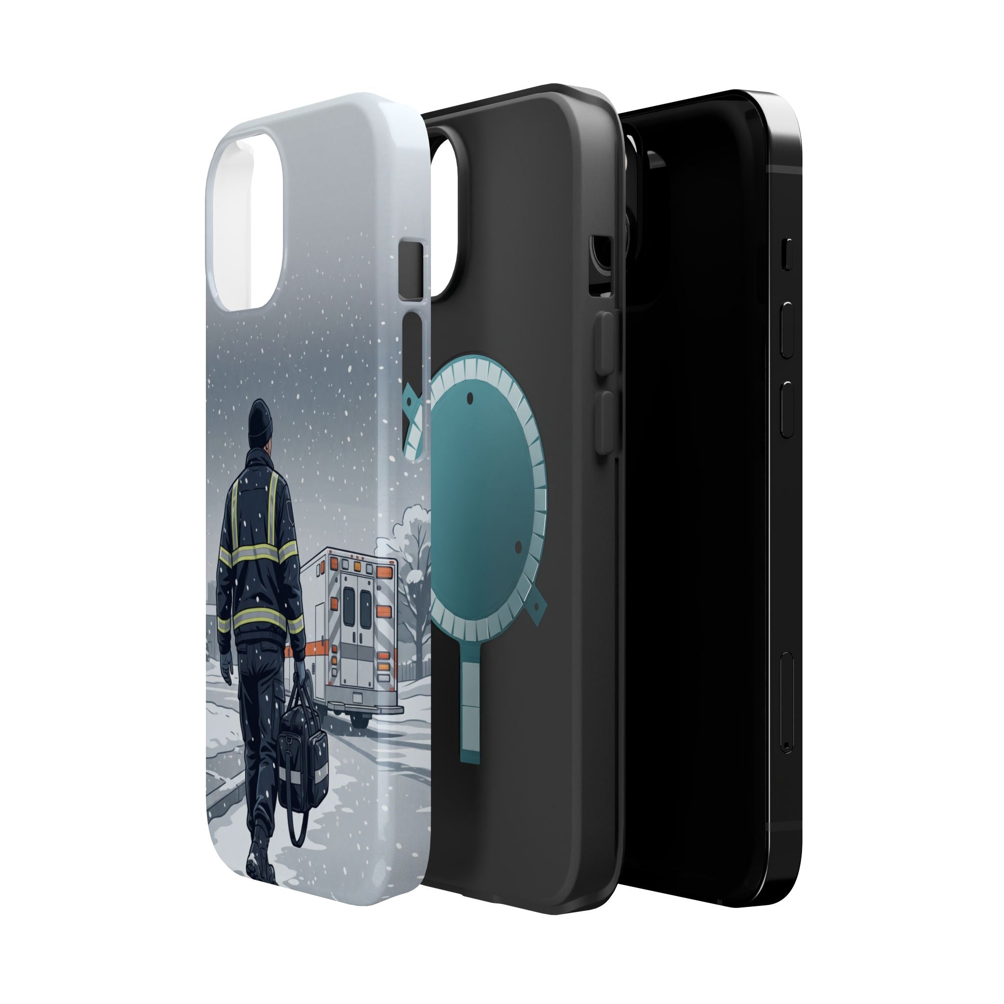 Bold Paramedic/EMT Portrait Phone Case — Magnetic Wireless Charging Cover