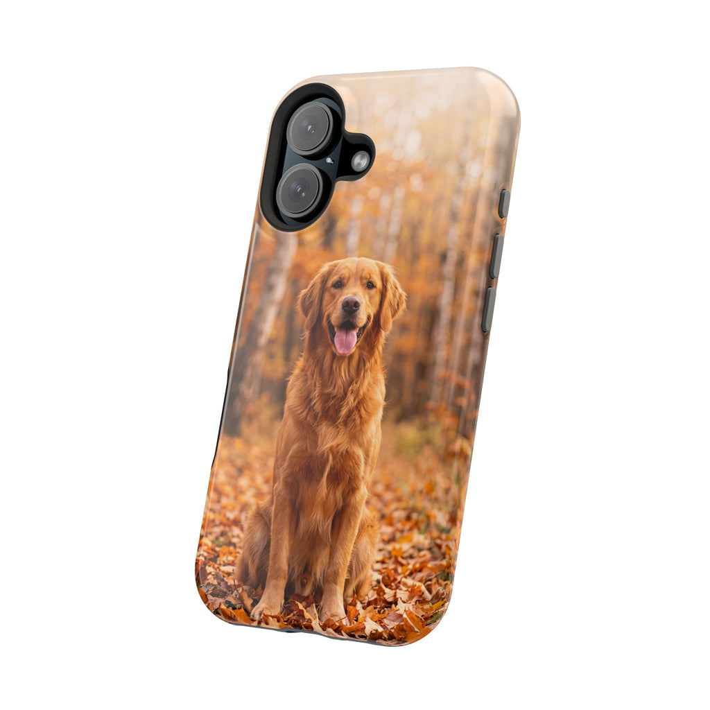 Autumn Golden Retriever Phone Case — Impact-Resistant Wireless Charging Cover