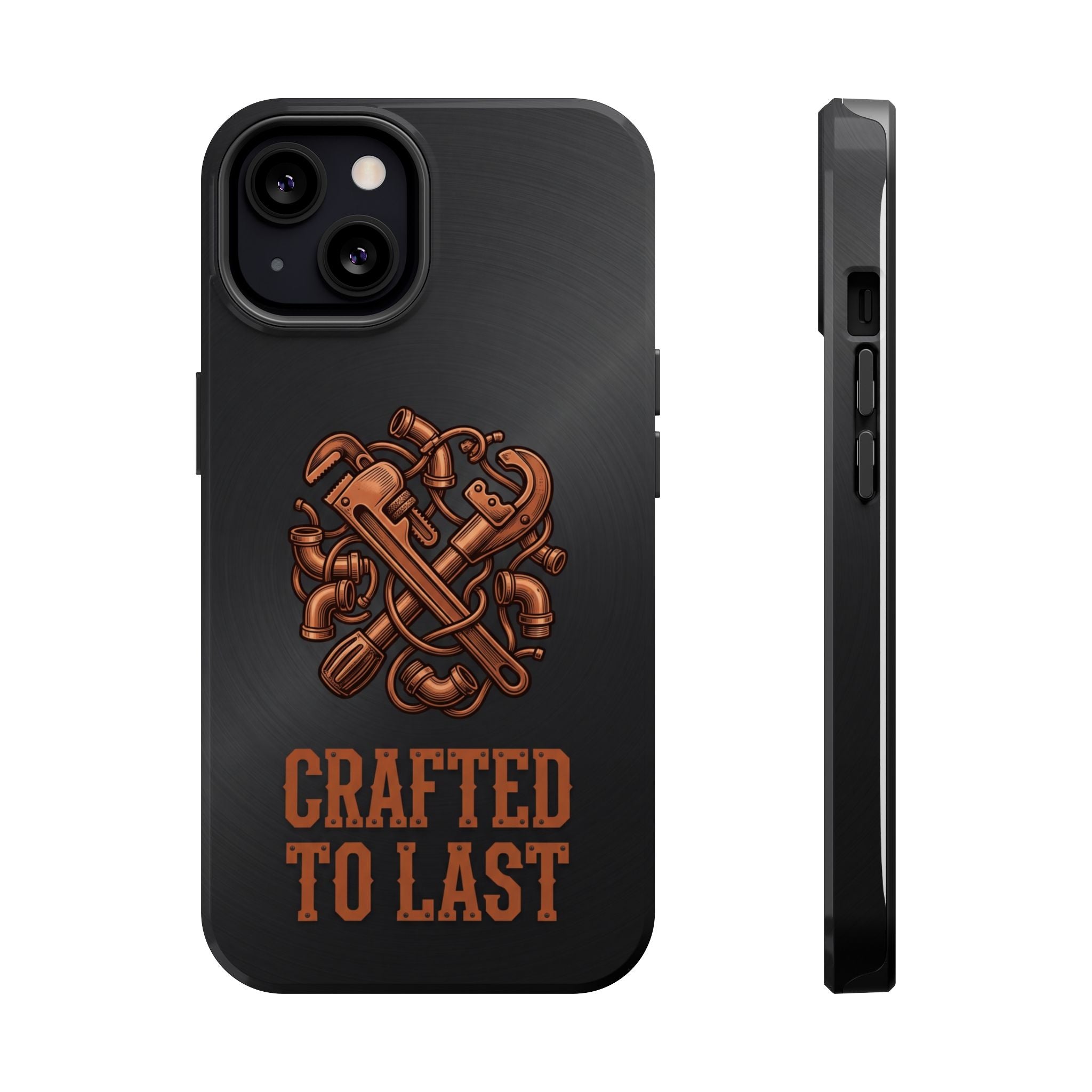 Crafted to Last Phone Case — Crossed Wrenches Wireless Charging Cover
