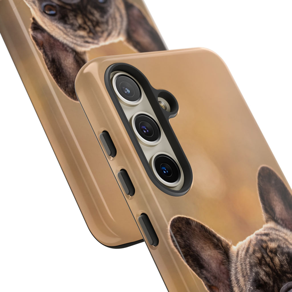 French Bulldog Portrait Phone Case | Realistic Brindle Frenchie Photo Case | iPhone & Samsung