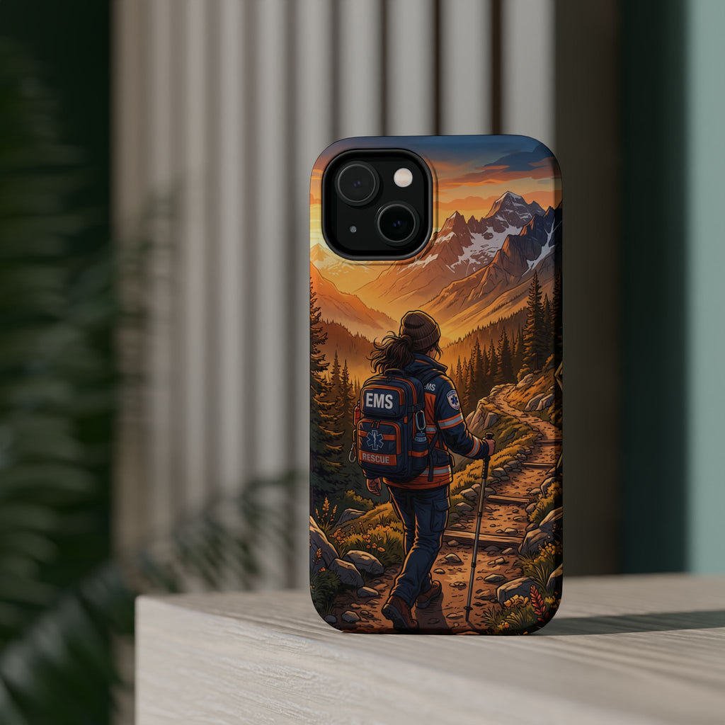 Paramedic/EMT Mountain Phone Case — Magnetic Wireless Charging Cover