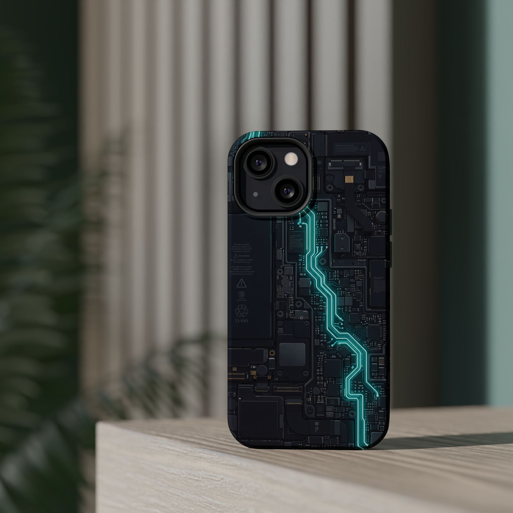 Cyan Bolt Electrician Phone Case — Electric Circuit Wireless Charging Cover
