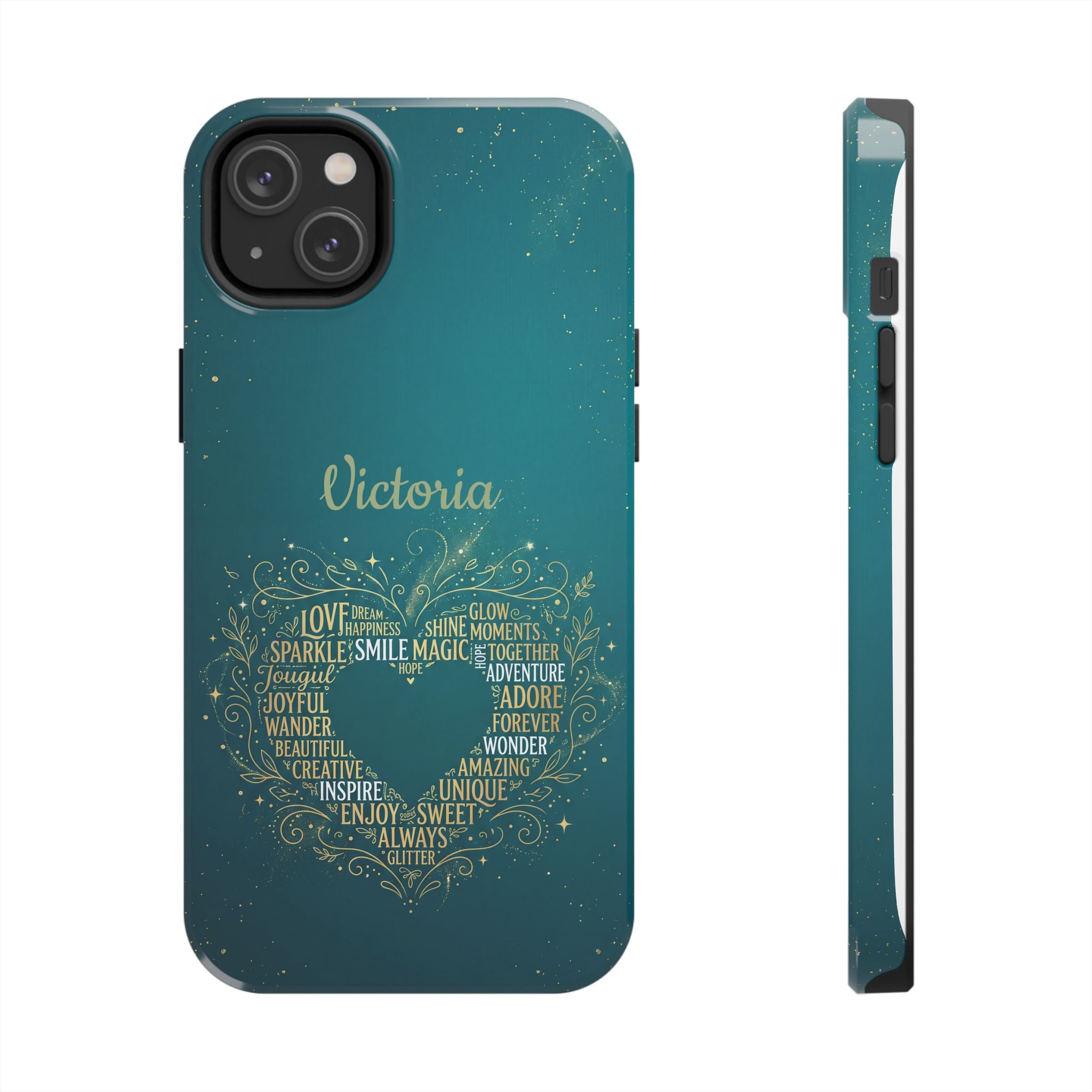 Personalized Teacher Phone Case — Custom Name Heart Word Art Design