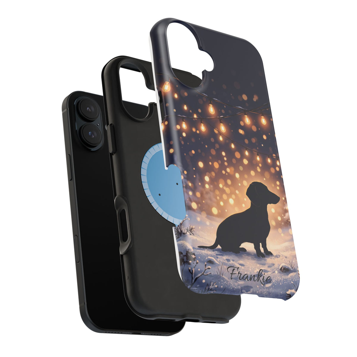 Personalized Dachshund Golden Sparks Phone Case — Wireless Charging Cover