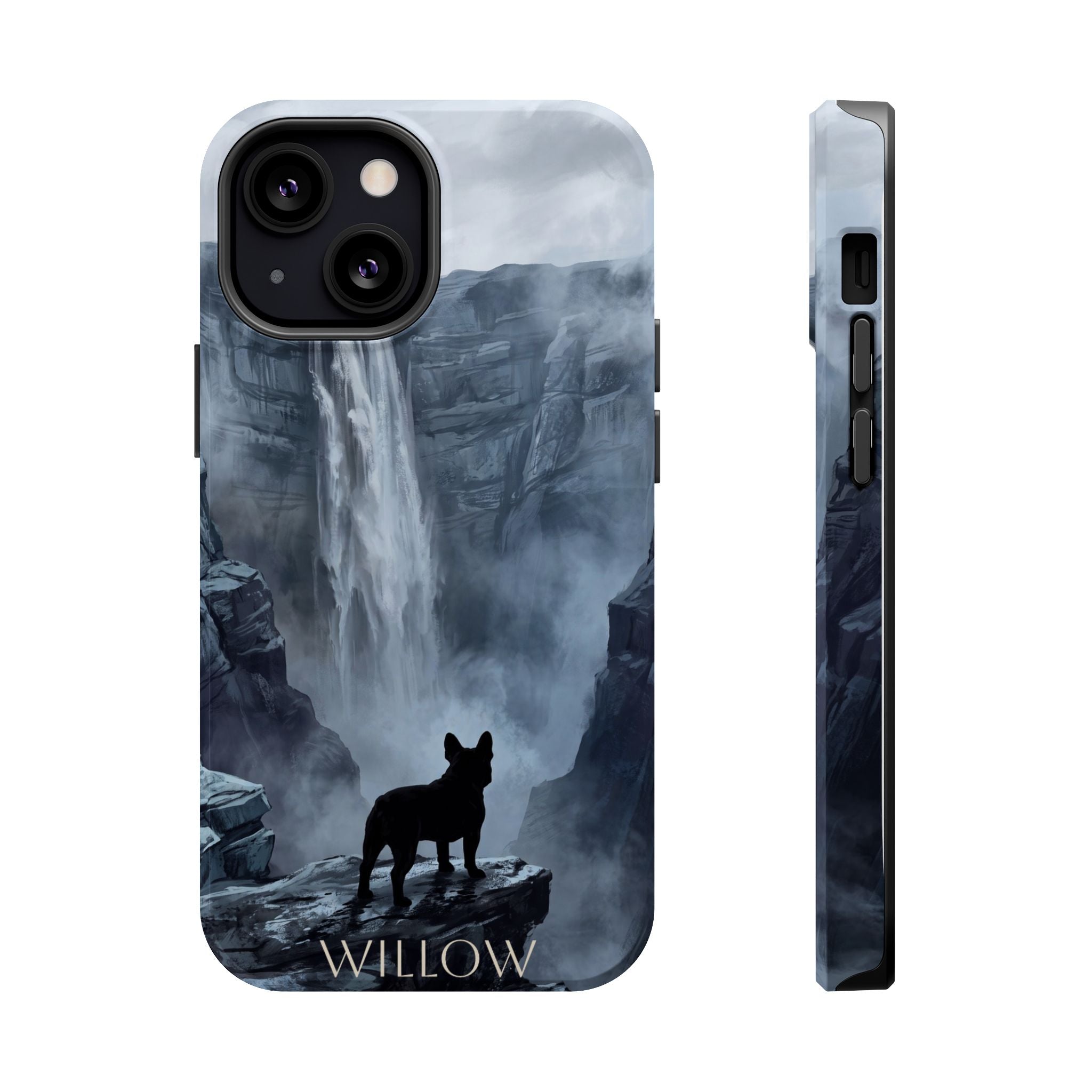 Personalized French Bulldog Misty Waterfall Phone Case — Wireless Charging Cover