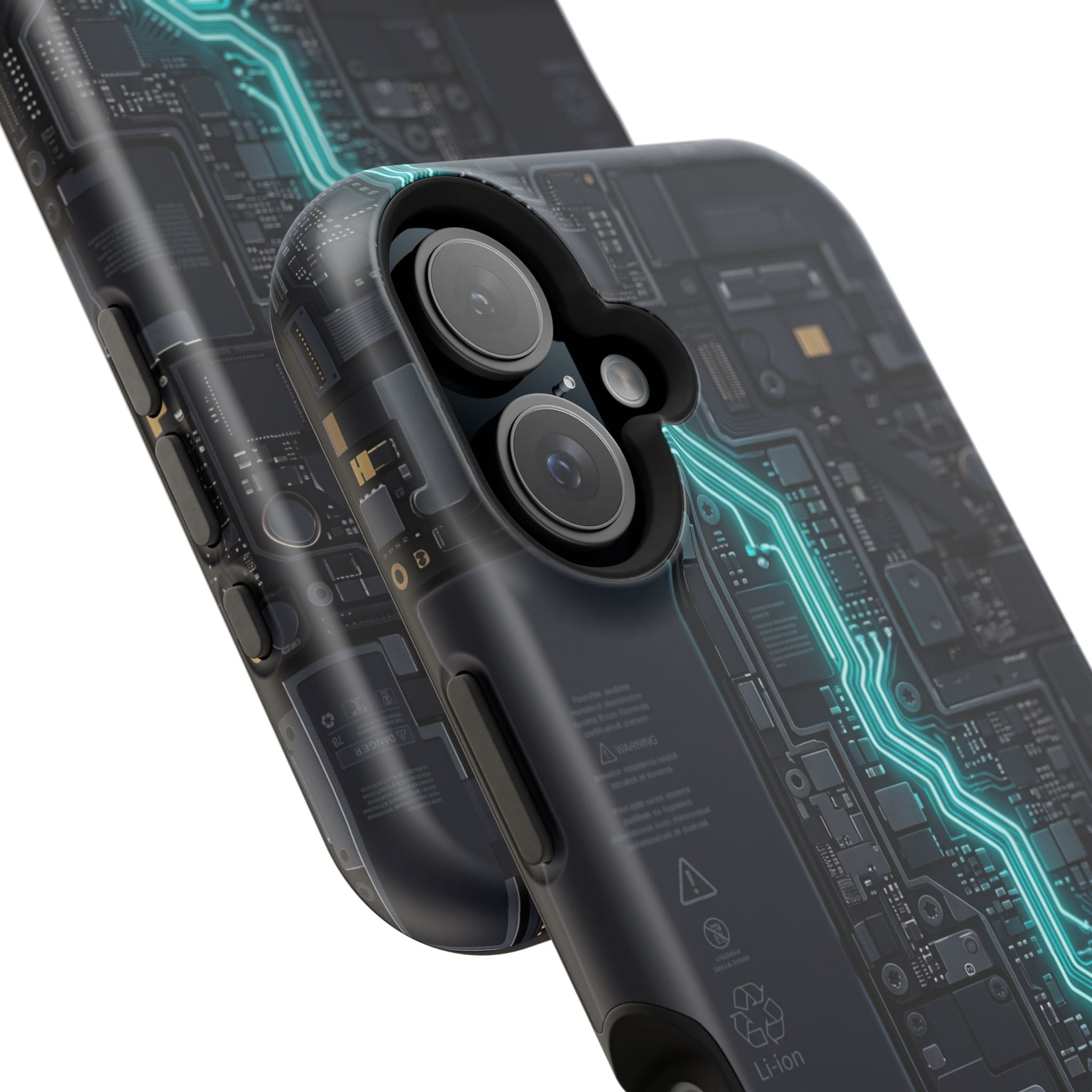 Cyan Bolt Electrician Phone Case — Electric Circuit Wireless Charging Cover