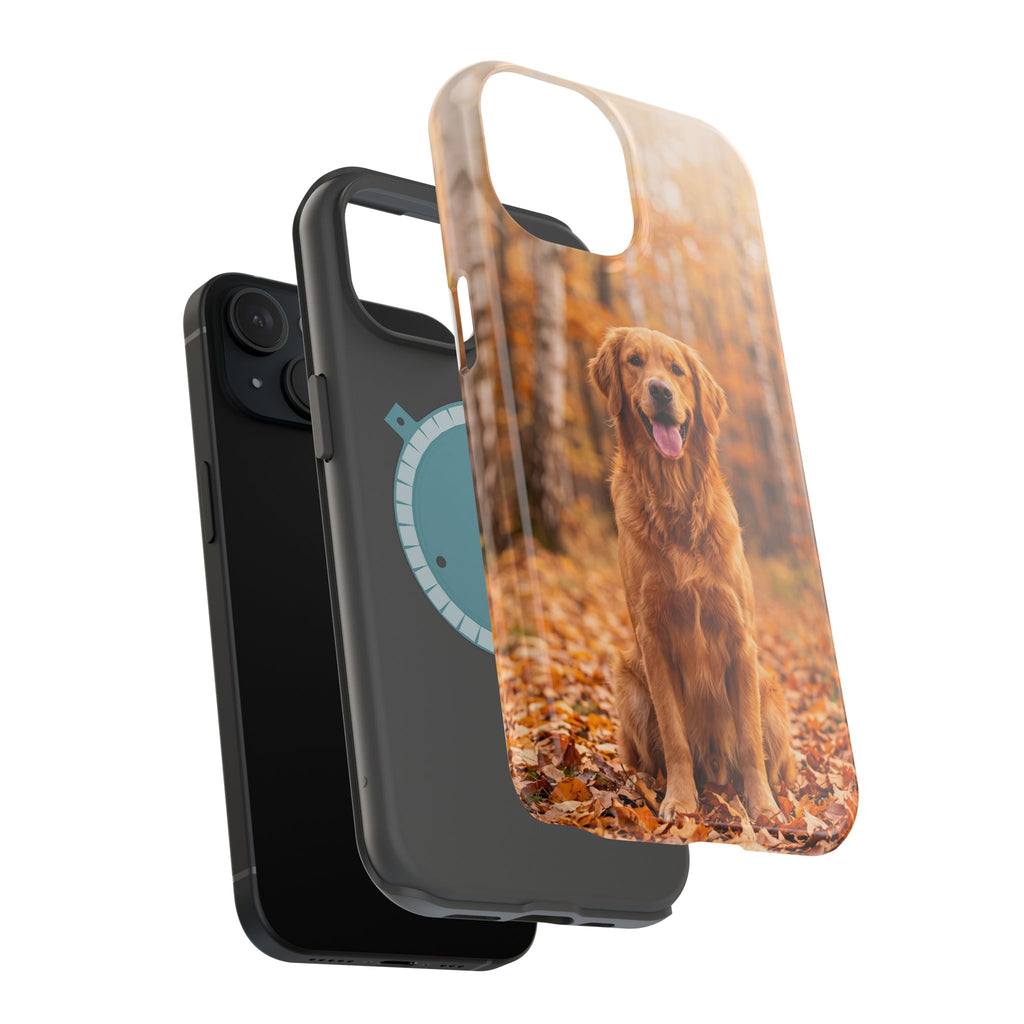 Autumn Golden Retriever Phone Case — Impact-Resistant Wireless Charging Cover