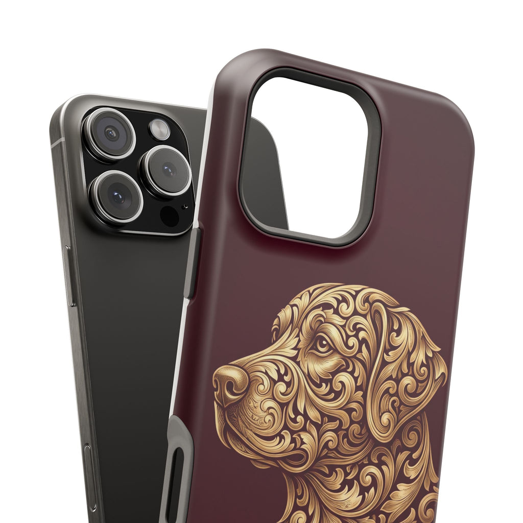 Personalized Gold Filigree Labrador Phone Case — Tough Magnetic Case with Wireless Charging
