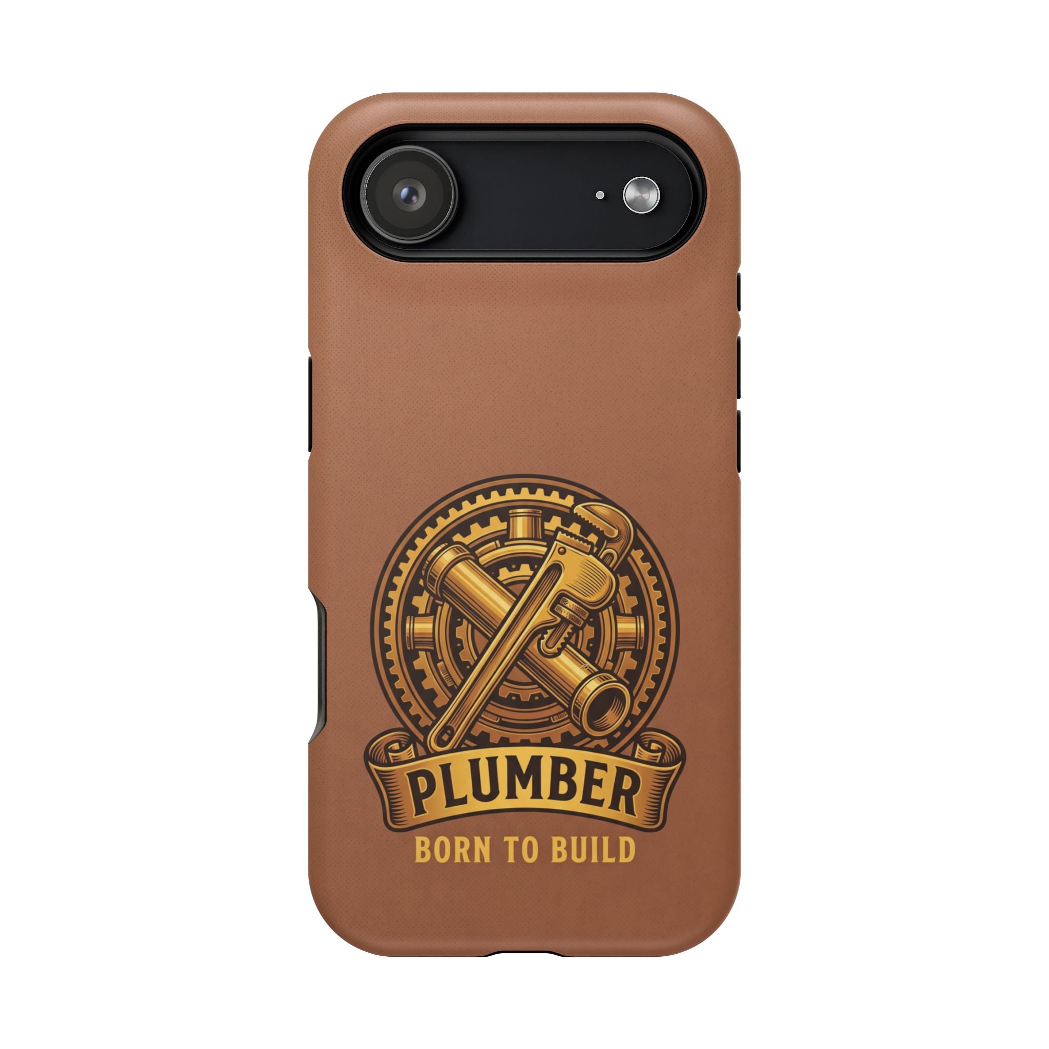 Plumber Born to Build Phone Case — Badge Wireless Charging Cover