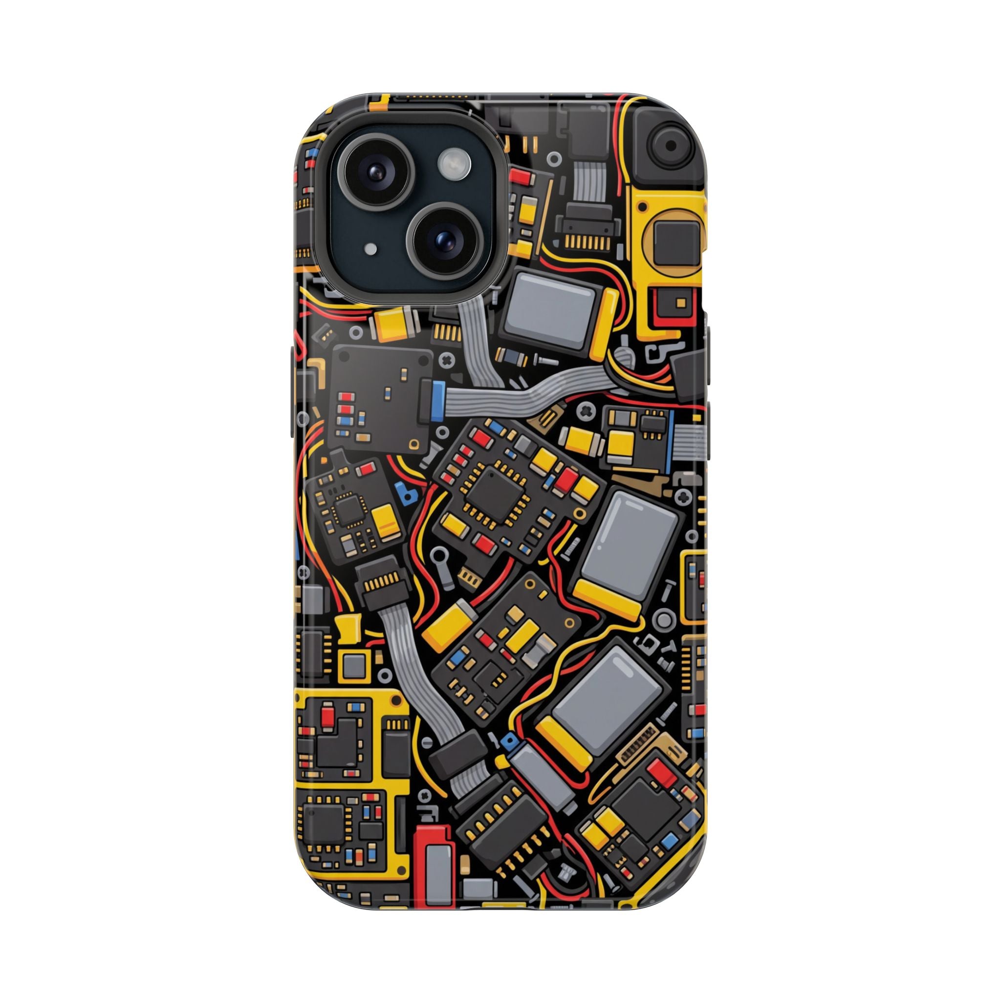 Voltage Board Phone Case — Yellow Circuit Wireless Charging Cover