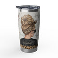 Personalized Leopard Bandana Nurse Tumbler – Custom Name Black Scrubs 20 oz