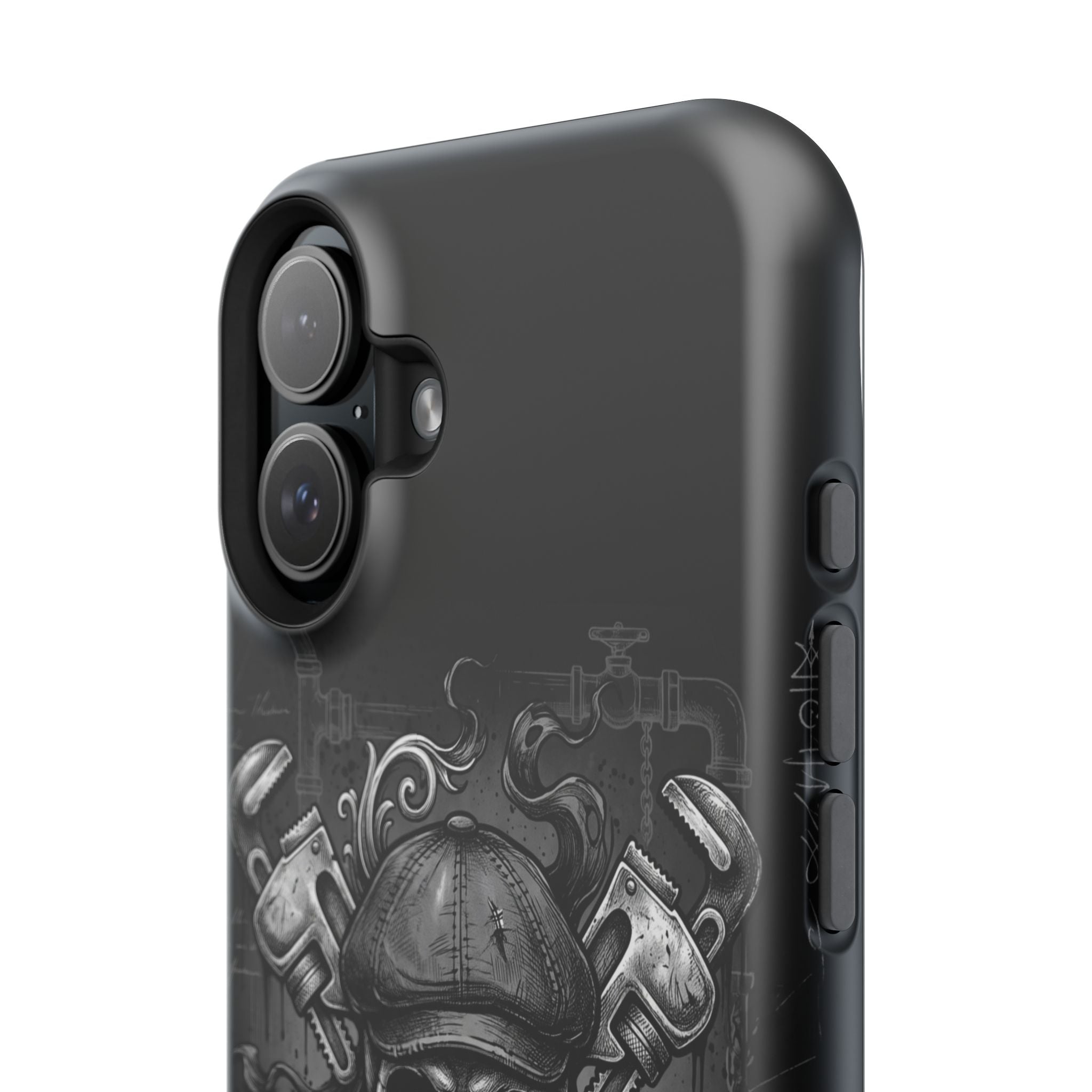 Skull & Wrenches Plumber Phone Case — Wireless Charging Cover