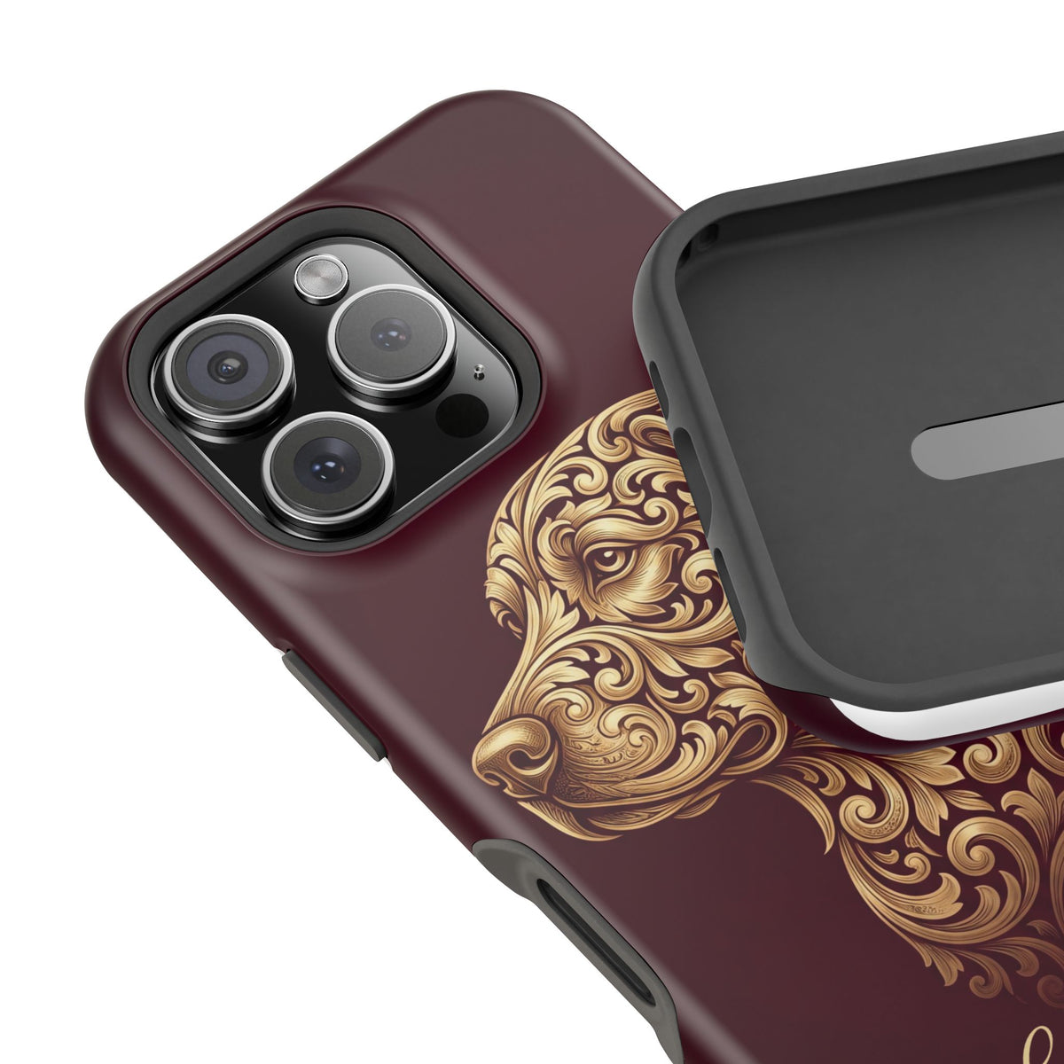 Personalized Gold Filigree Labrador Phone Case — Tough Magnetic Case with Wireless Charging