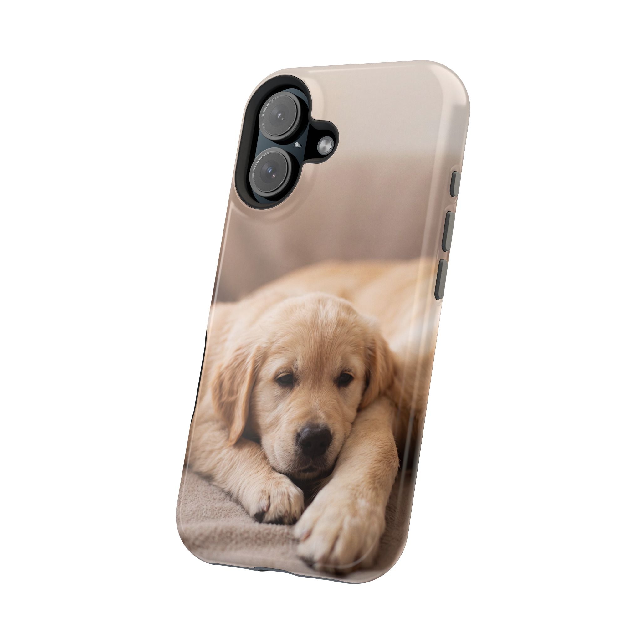 Golden Retriever Puppy Phone Case — Impact-Resistant Wireless Charging Cover