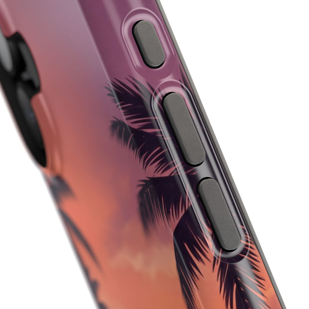 Personalized Dachshund Tropical Beach Sunset Phone Case — Wireless Charging Cover