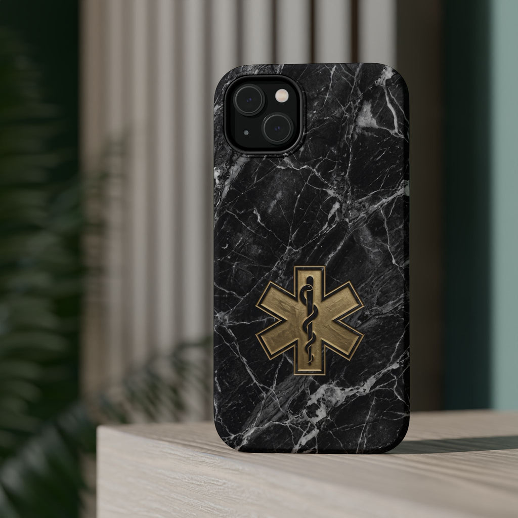 Paramedic/EMT Marble Phone Case — Magnetic Wireless Charging Cover