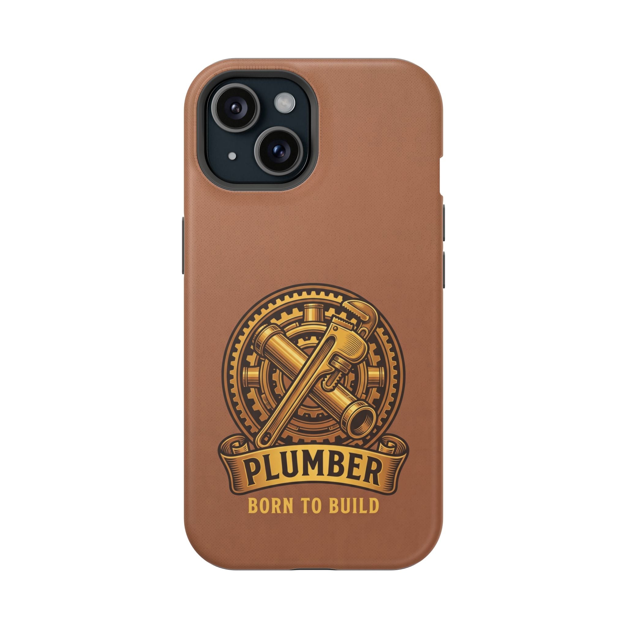 Plumber Born to Build Phone Case — Badge Wireless Charging Cover