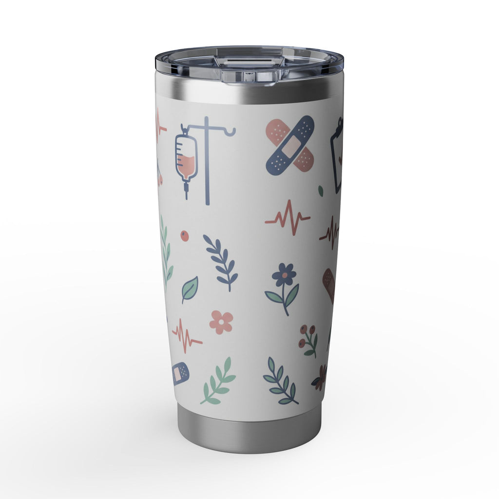 Personalized Nurse Tumbler – Custom Name Heart Stethoscope Design 20 oz