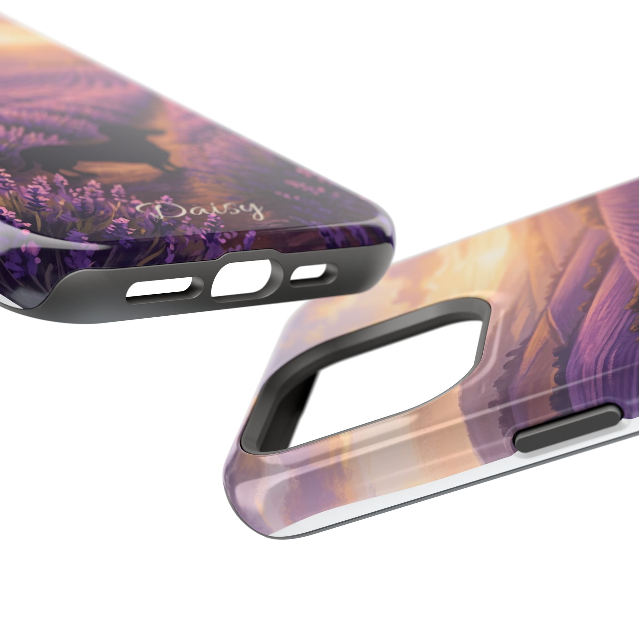 Personalized Dachshund Lavender Field Phone Case — Wireless Charging Cover