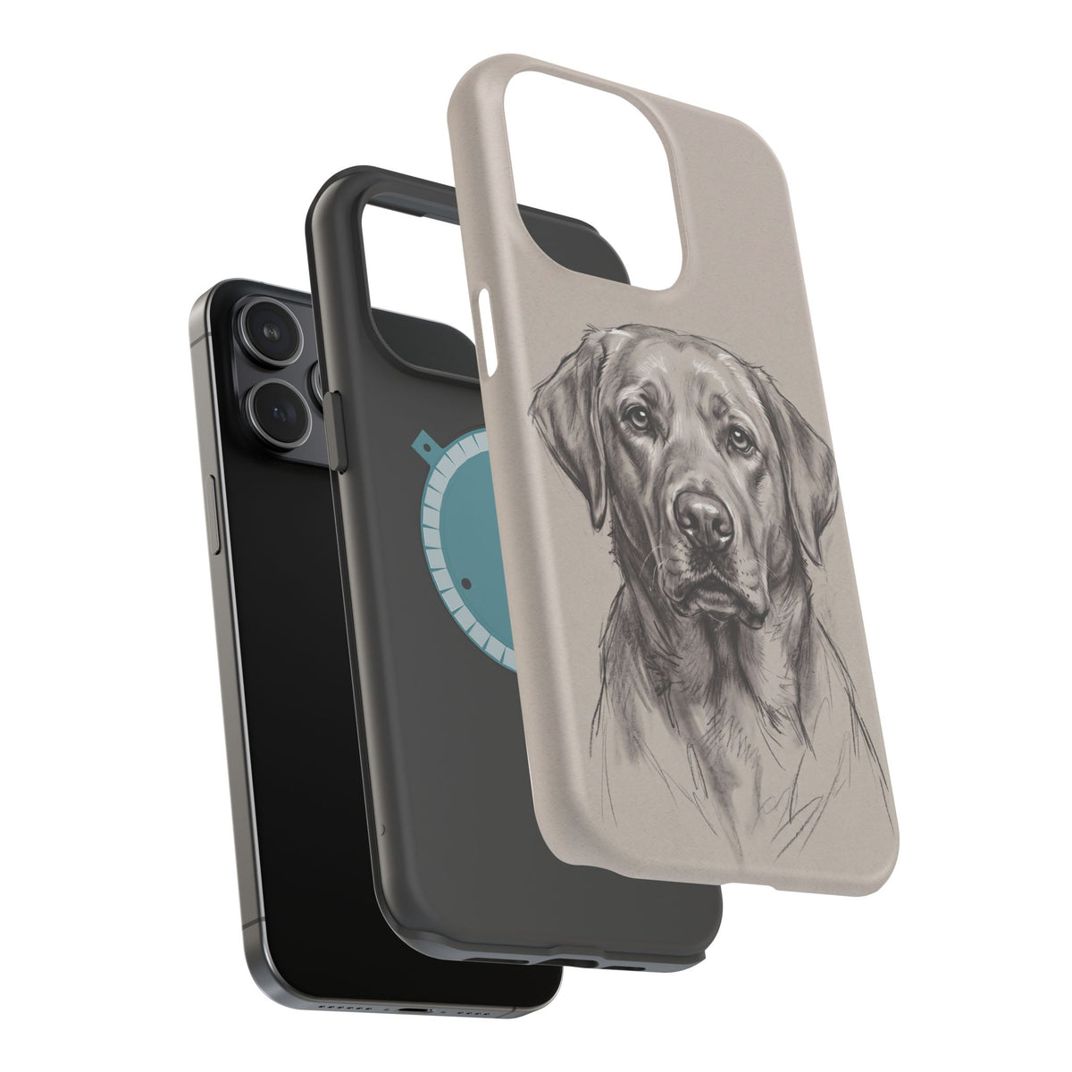 Charcoal Sketch Labrador Phone Case — Tough Magnetic Case with Wireless Charging
