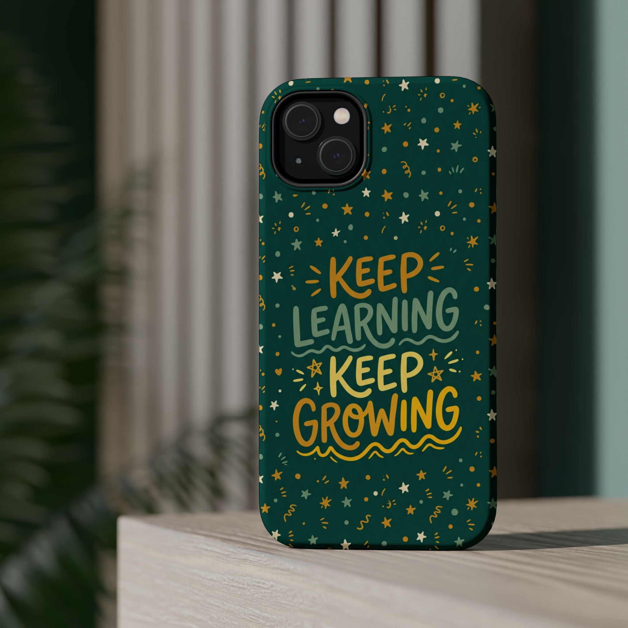Keep Learning Keep Growing Teacher Phone Case — Wireless Charging Cover