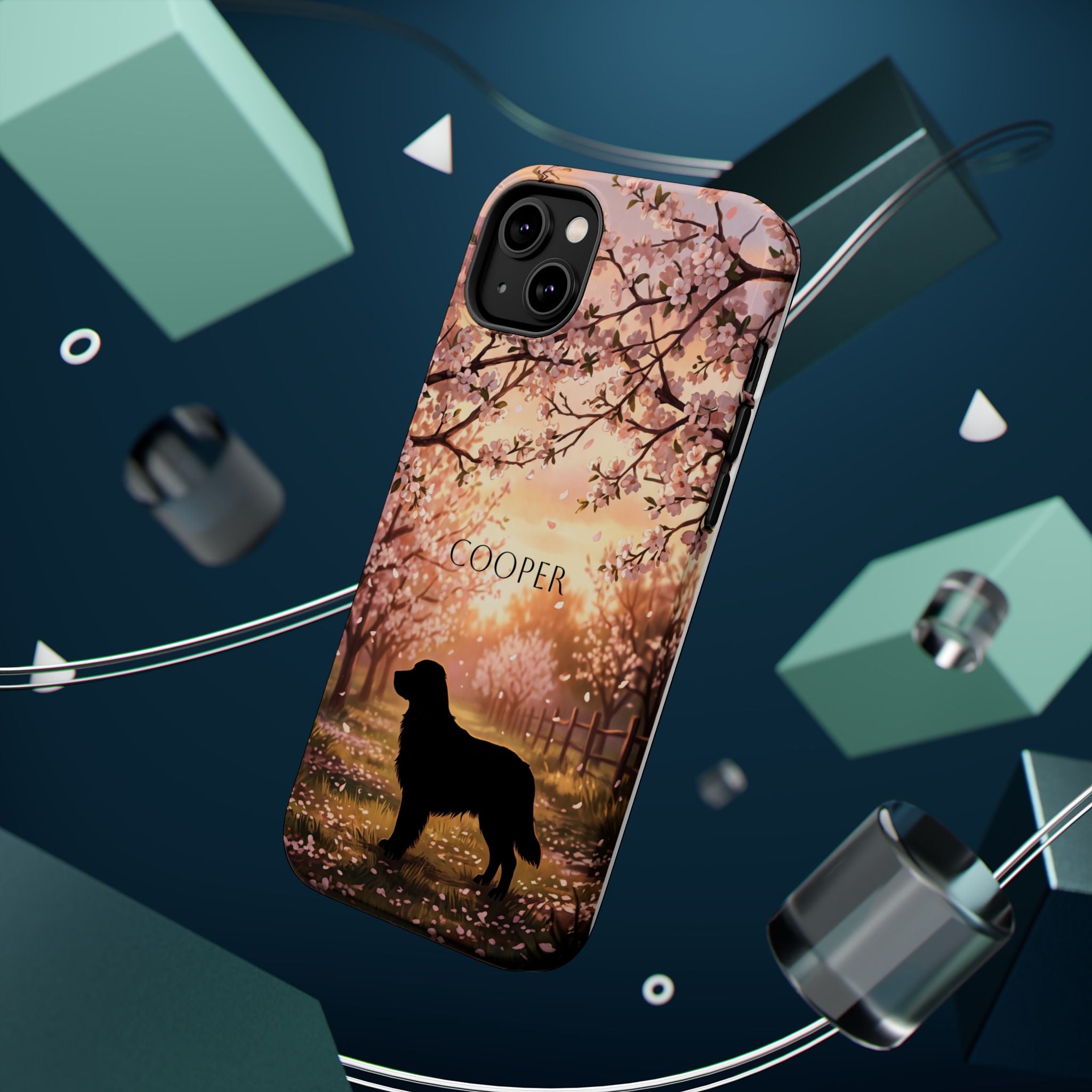 Personalized Golden Retriever Autumn Forest Phone Case — Wireless Charging Cover