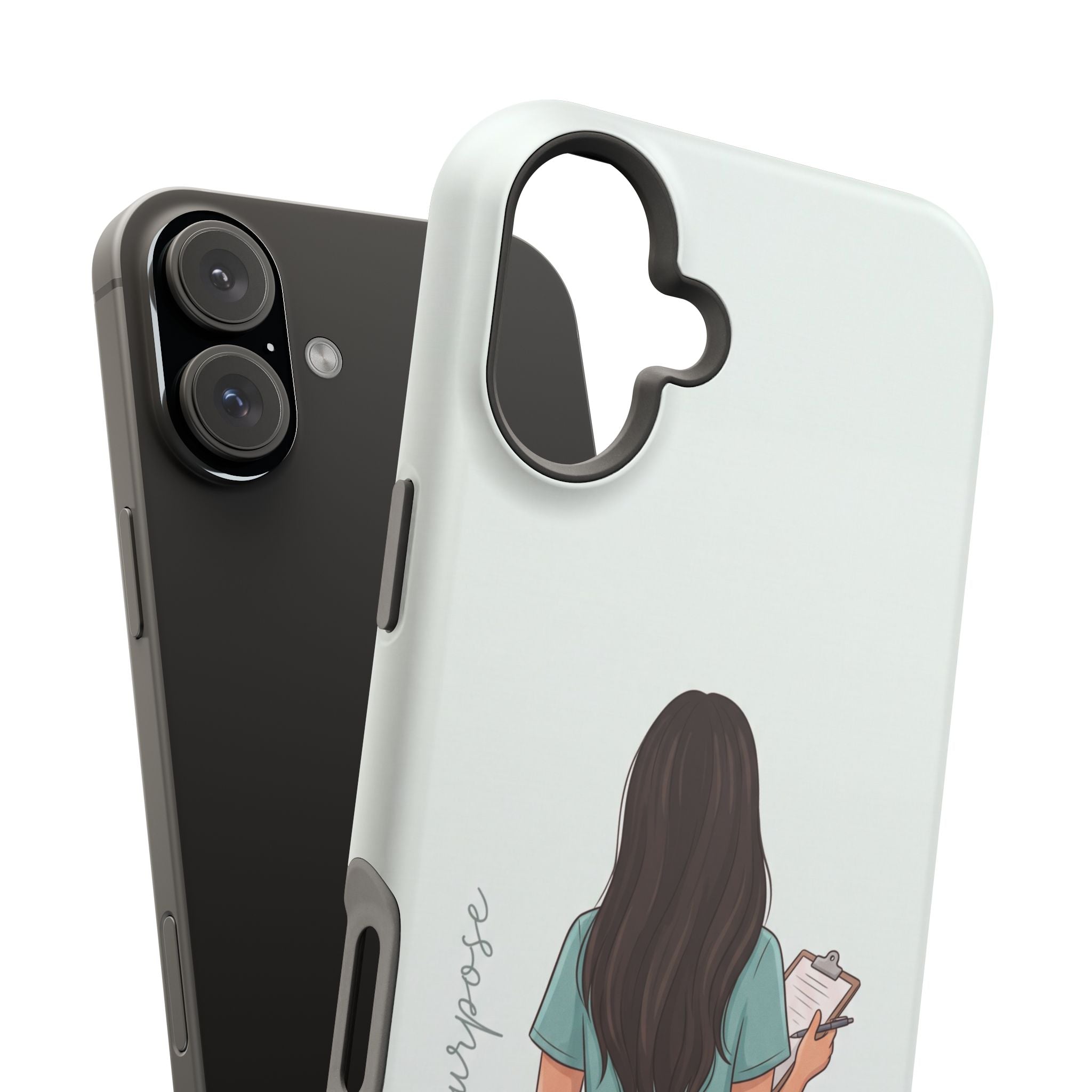 Nurse Illustration Phone Case — Impact-Resistant Wireless Charging Cover