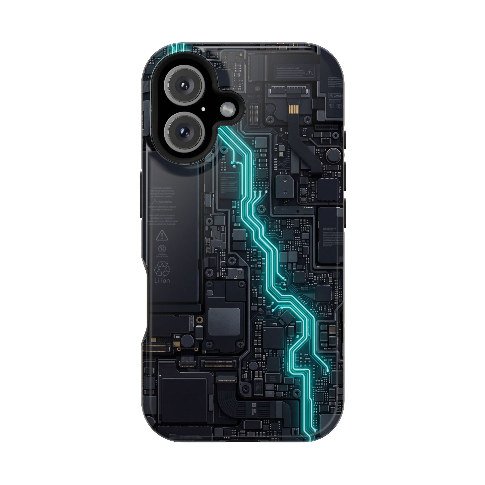 Cyan Bolt Electrician Phone Case — Electric Circuit Wireless Charging Cover