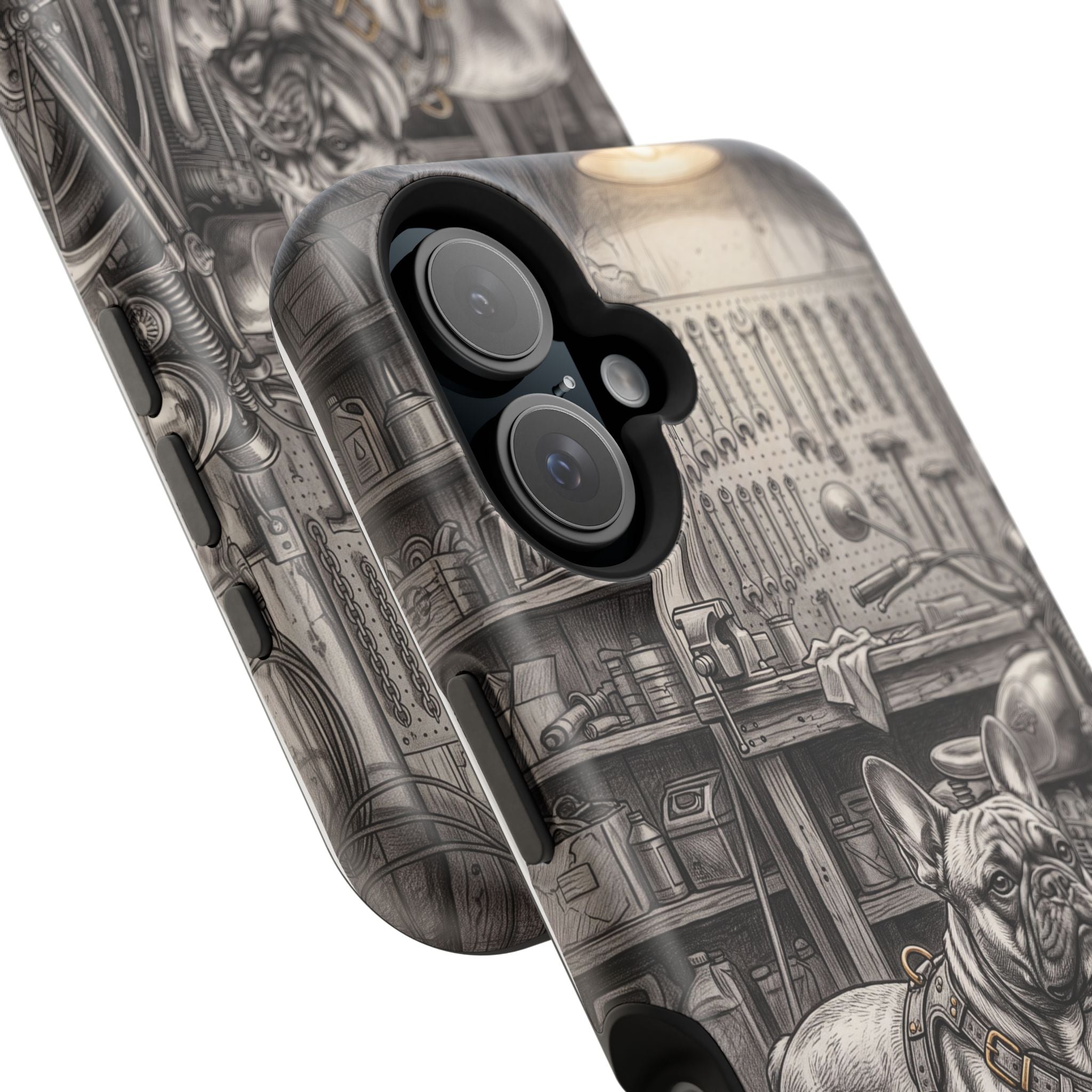 Personalized French Bulldog Vintage Street Phone Case — Wireless Charging Cover