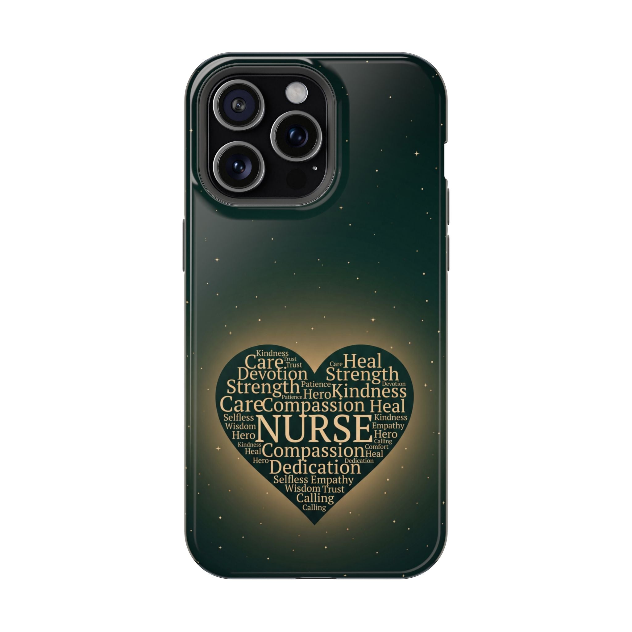 Nurse Heart Word and Art Phone Case — Impact-Resistant Wireless Charging Cover