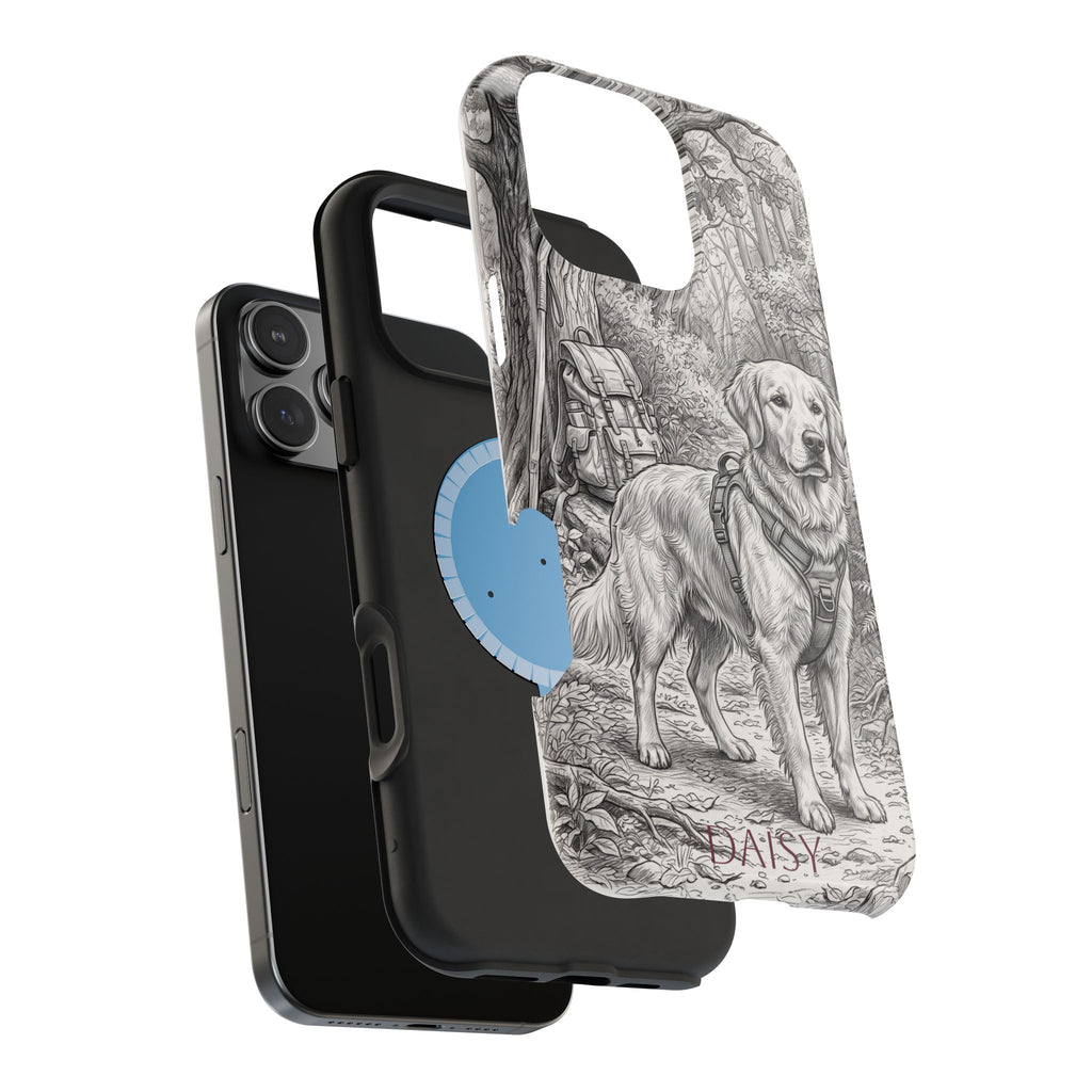 Personalized Golden Retriever Woodland Trail Phone Case — Wireless Charging Cover