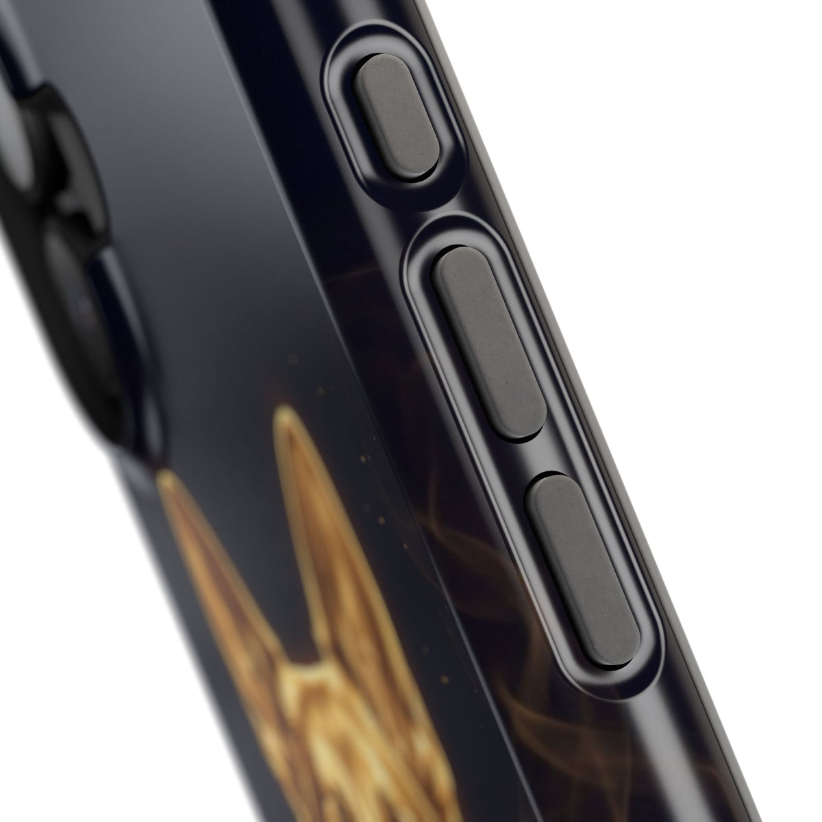 German Shepherd Phone Case | Personalized Gold Glow Art — Tough Magnetic Case with Wireless Charging
