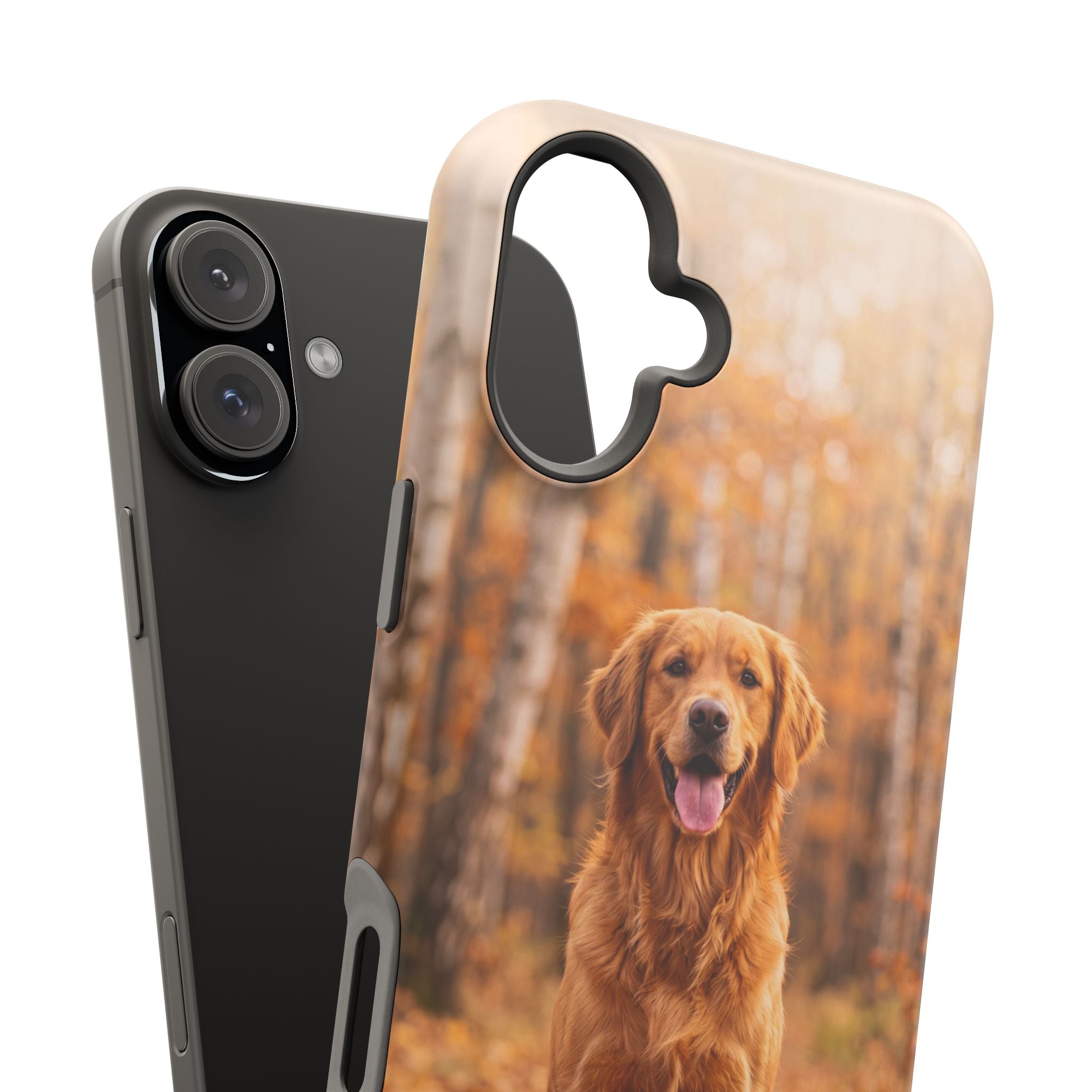 Autumn Golden Retriever Phone Case — Impact-Resistant Wireless Charging Cover